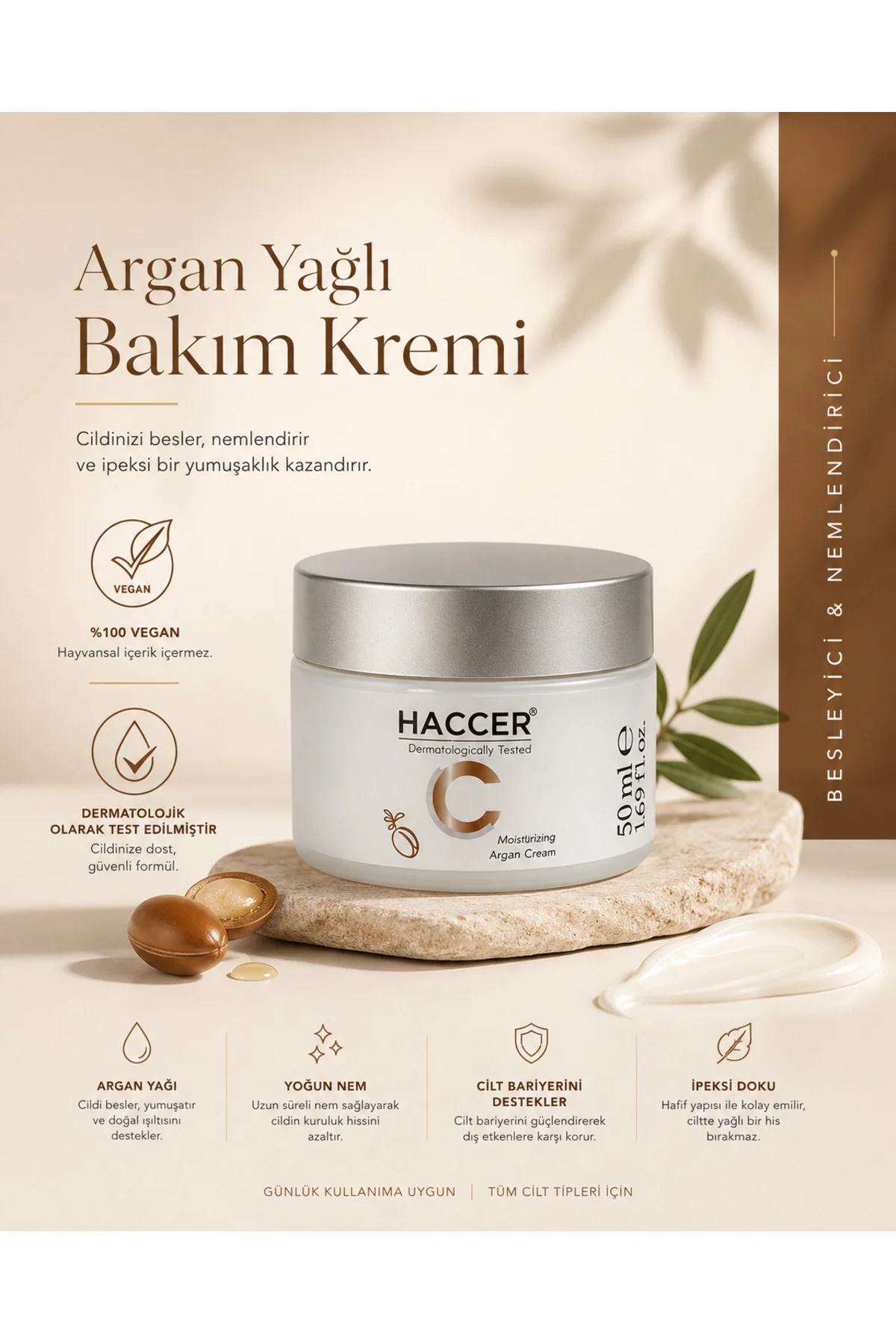 Argan Yağlı E Vitamini Bakım Kremi 50 ml