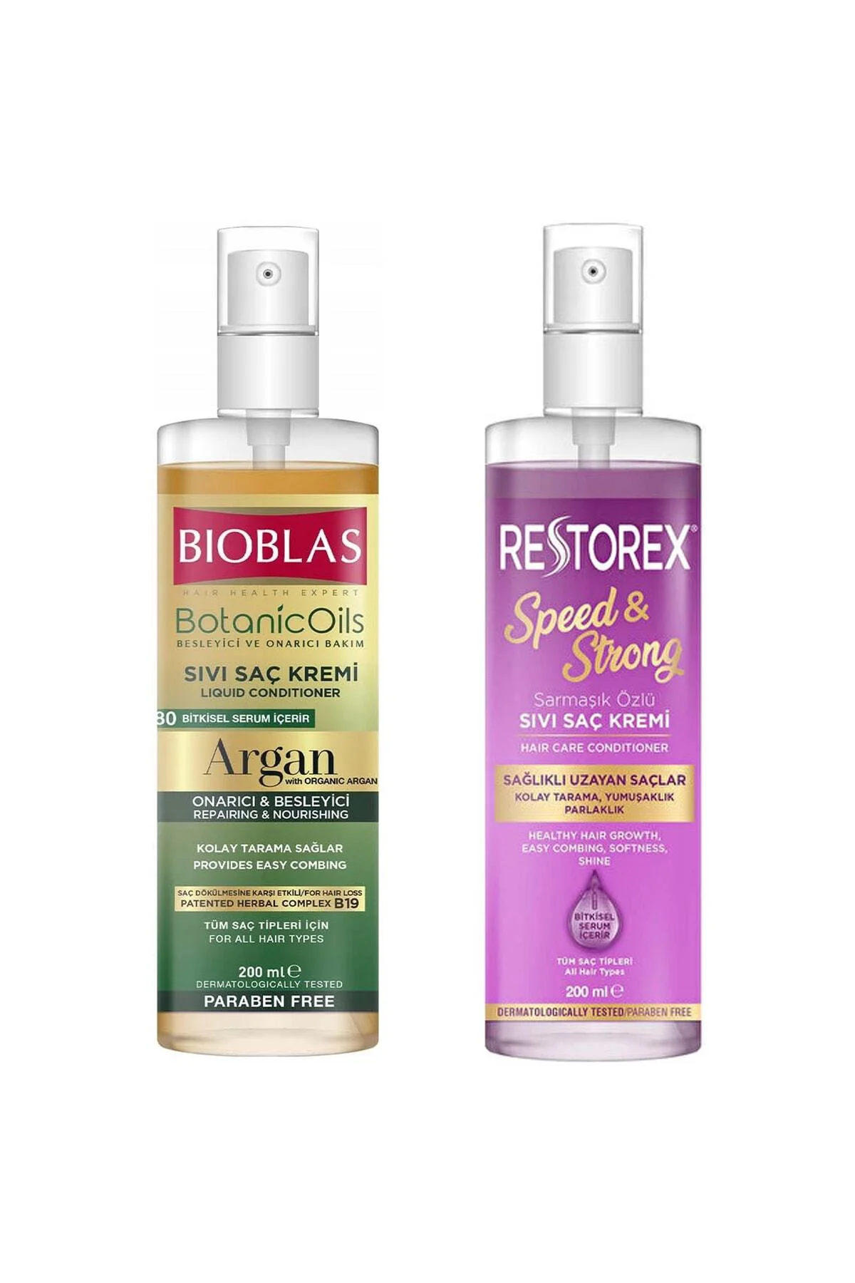 Argan Yağlı Sıvı Saç Kremi 200 Ml + Restorex Sağlıklı Uzama Etkili Sıvı Saç Kremi 200 Ml