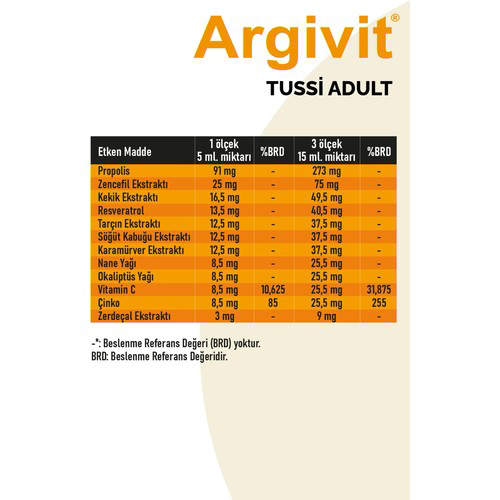 Argivit  Tussi Adult Şurup 150 Ml
