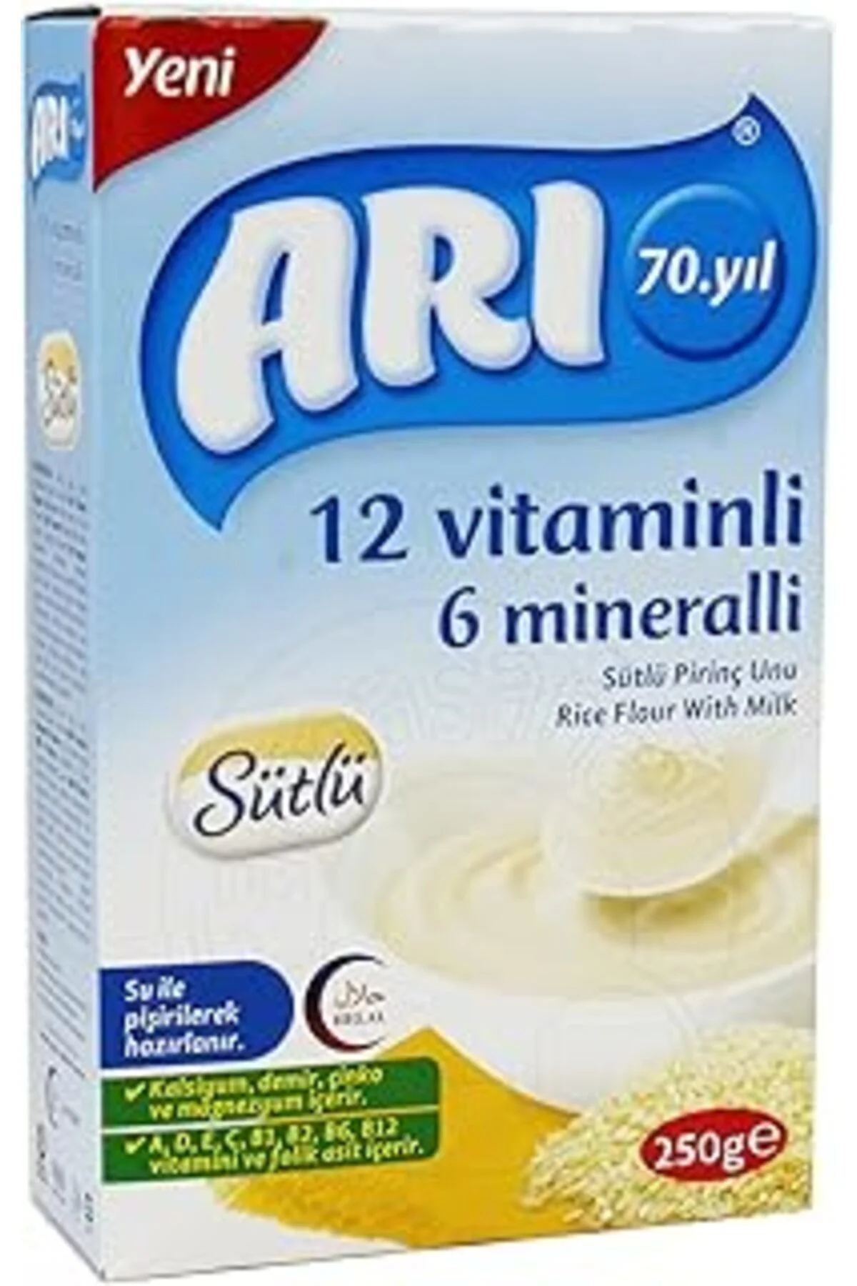 Arı Mama 12 Vitaminli 6 Mineralli Sütlü Pirinçli,250 gr