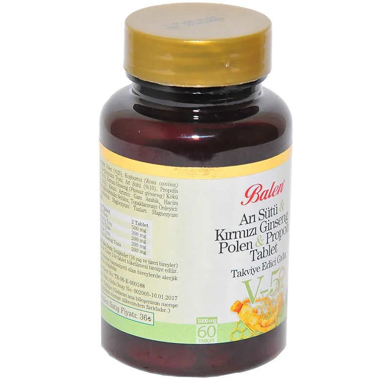 Arı Sütü &amp; Kırmızı Ginseng &amp; Polen &amp; Propolis 60 Tablet