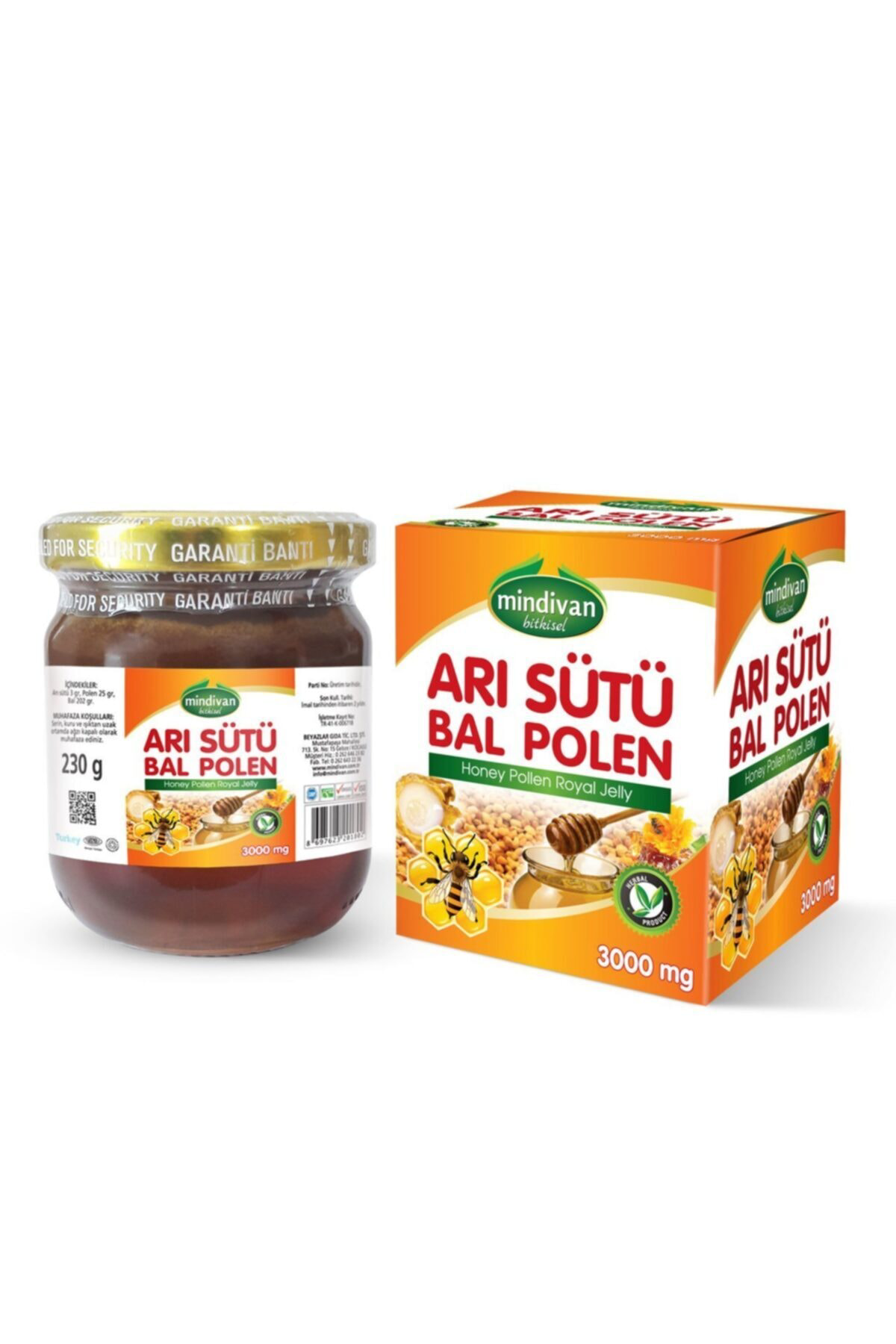 Mindivan Arı Sütü Bal Polen 3000Mg
