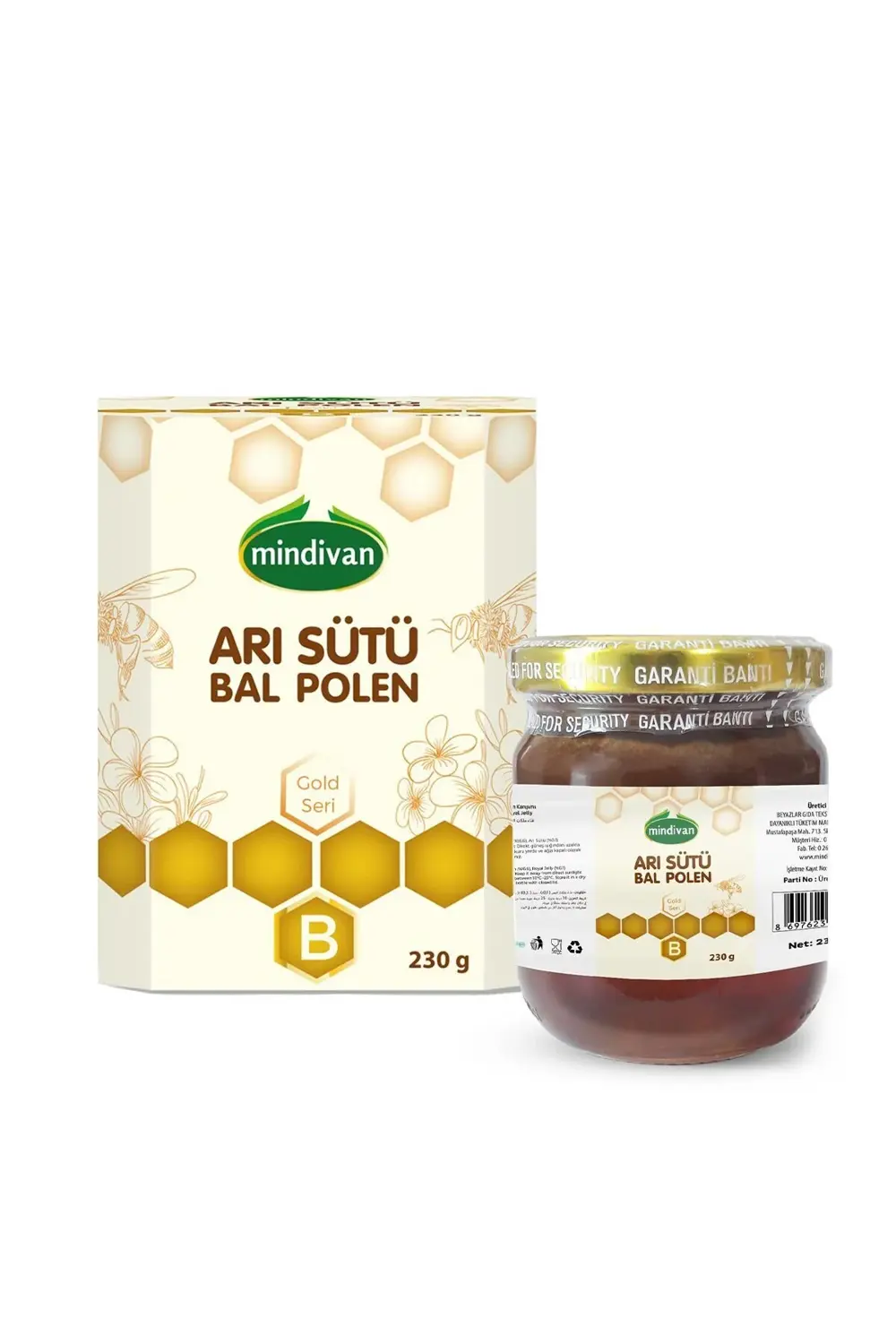 Mindivan Arı Sütü Bal Polen (Bebe) 230 G
