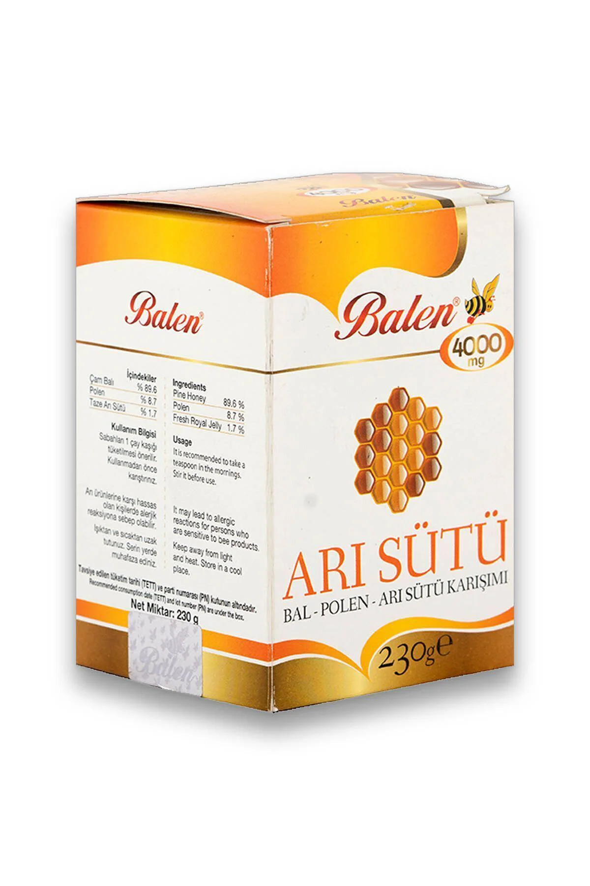Arı Sütü Bal Polen Çocuk Doz (4000 MG) 230 gr 2 Adet