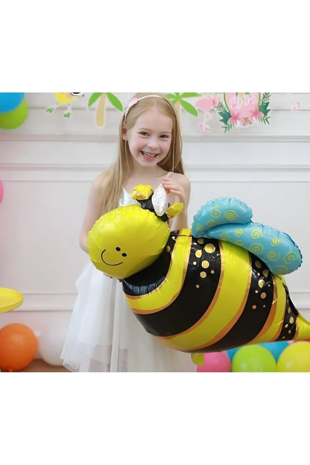 Arı ve Papatya Temalı 2 Yaş Balon Seti Doğum Günü Parti Dekorasyo