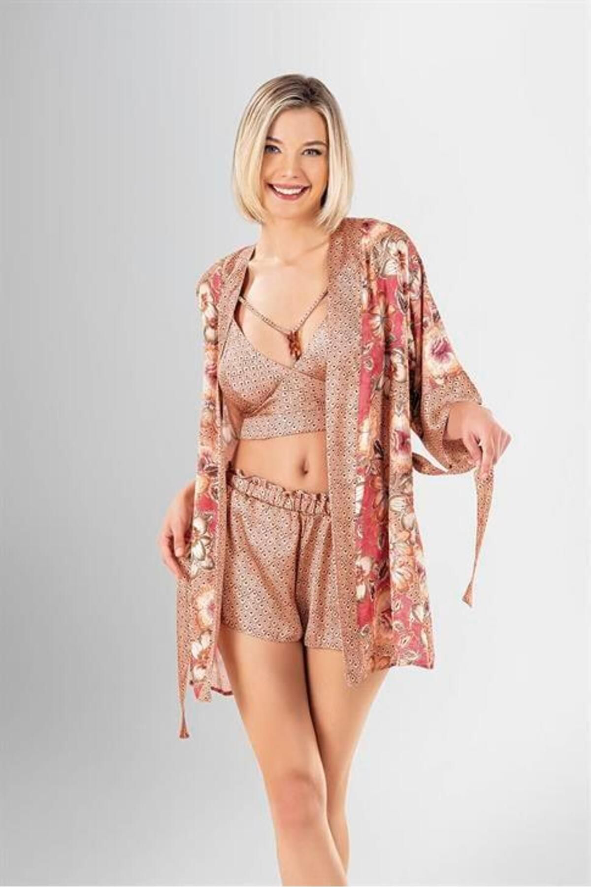 Aria's Closet Arias Closet 3Lü Şort Takimi Desenli Ozn-22750