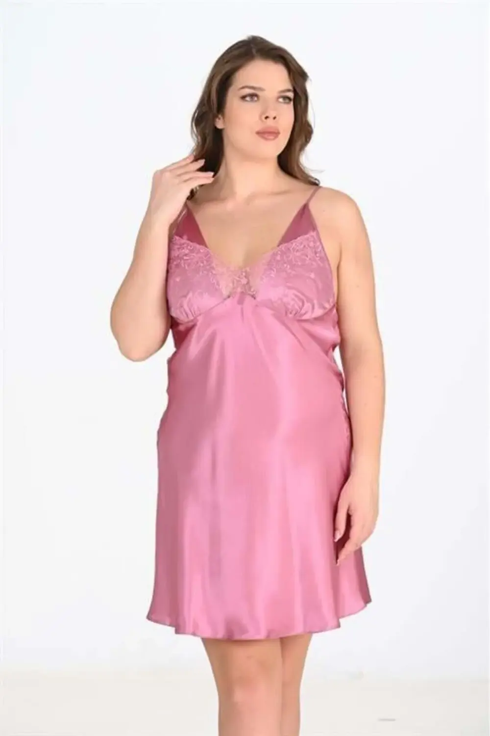 Arias Closet Büyük Beden 2li Gülkurusu Sabahlık Takımı Bigsize Arias Closet Büyük Beden 2li Gülkurusu Sabahlık Takımı Bigsize