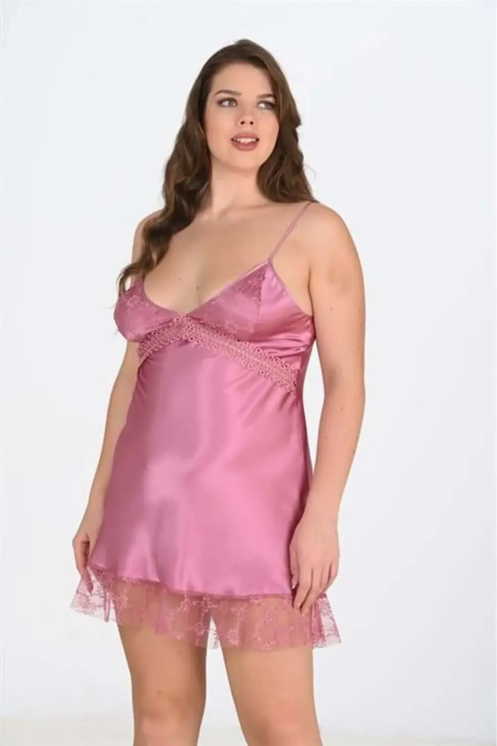 Arias Closet Büyük Beden Gülkurusu Gecelik Arias Closet Büyük Beden Gülkurusu Gecelik