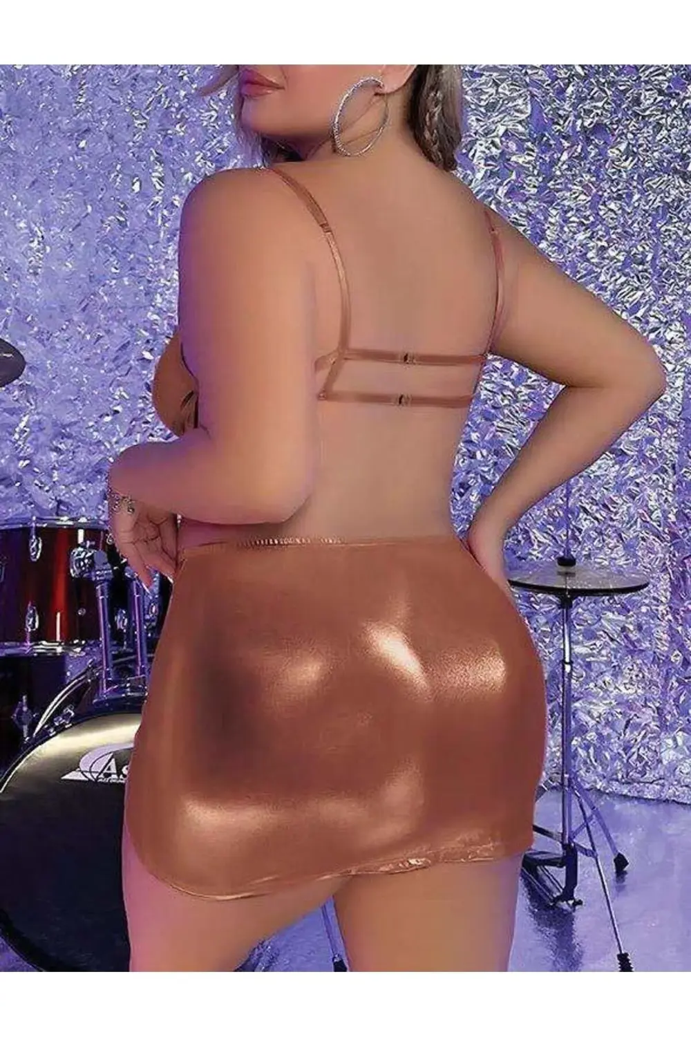 Arias Closet Büyük Beden Kahverengi Deri Zincir Aksesuarlı Etekli Arias Closet Büyük Beden Kahverengi Deri Zincir Aksesuarlı Etekli