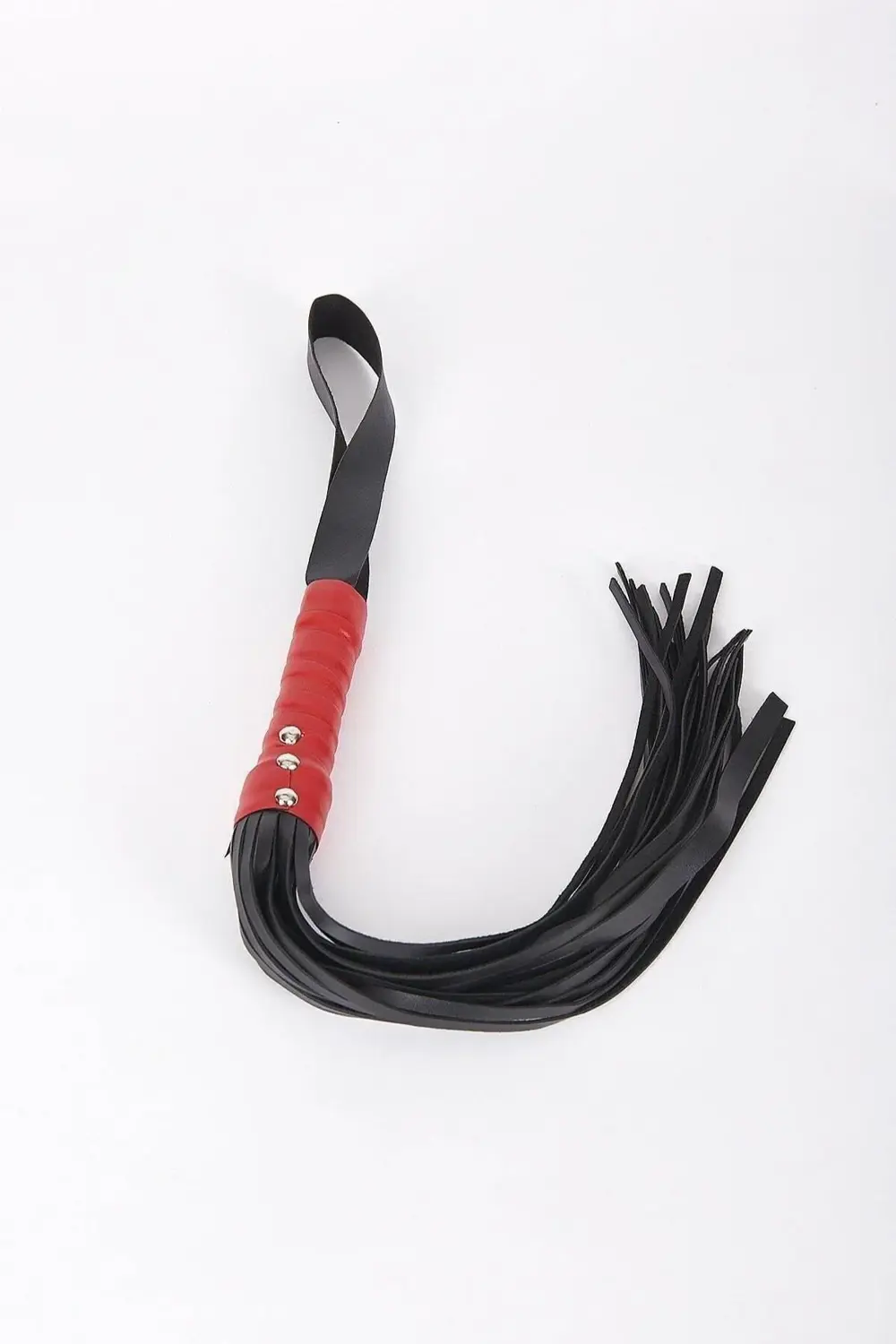 Arias Closet Deri Siyah Kırmızı Kırbaç OZN-19783