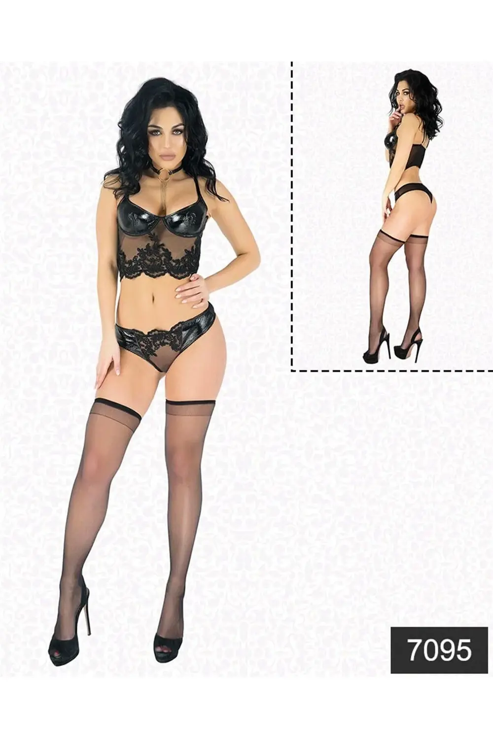 Arias Closet Güpürlü Parlak Lateks Takım