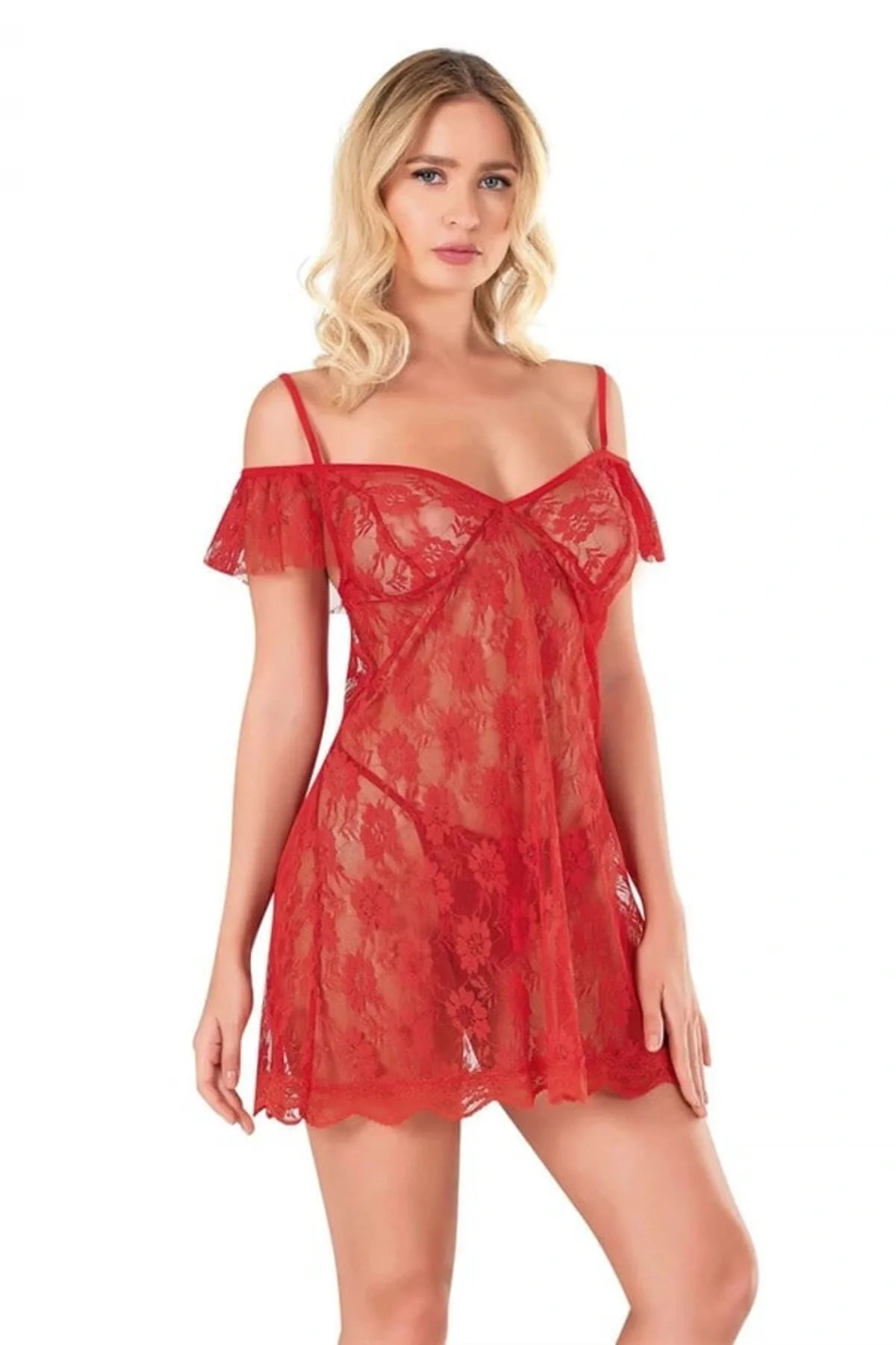 Arias Closet Kırmızı Kısa Tül Gecelik Arias Closet Kırmızı Kısa Tül Gecelik