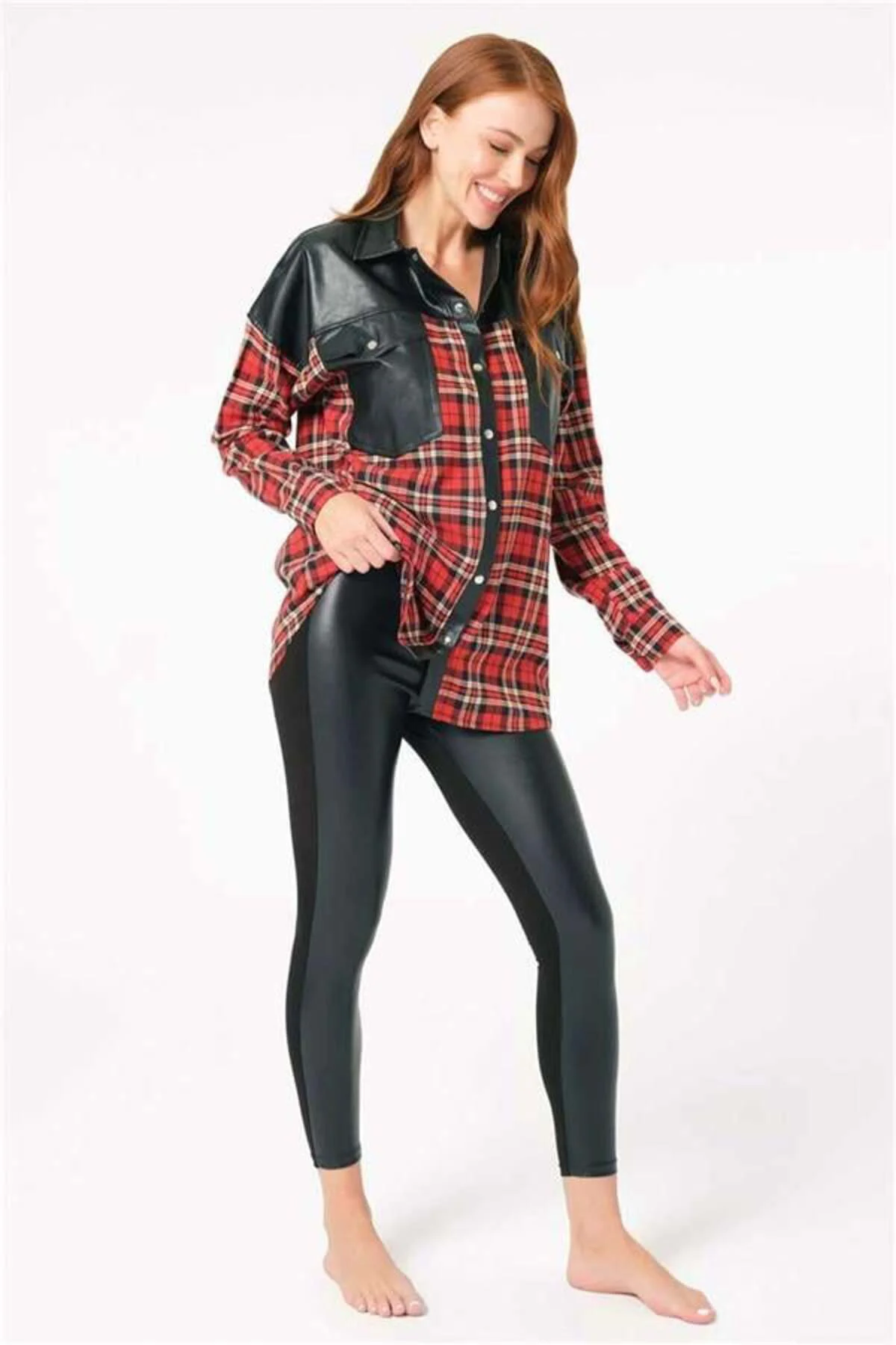 Arias Closet Pamuklu Ekose Çıtçıtlı Uzun Kol Cepli Gömlek ve Deri Görünümlü Tayt Takımı Arias Closet Pamuklu Ekose Çıtçıtlı Uzun Kol Cepli Gömlek ve Deri Görünümlü Tayt Takımı Fiyatı, Yorumları ve Özellikleri