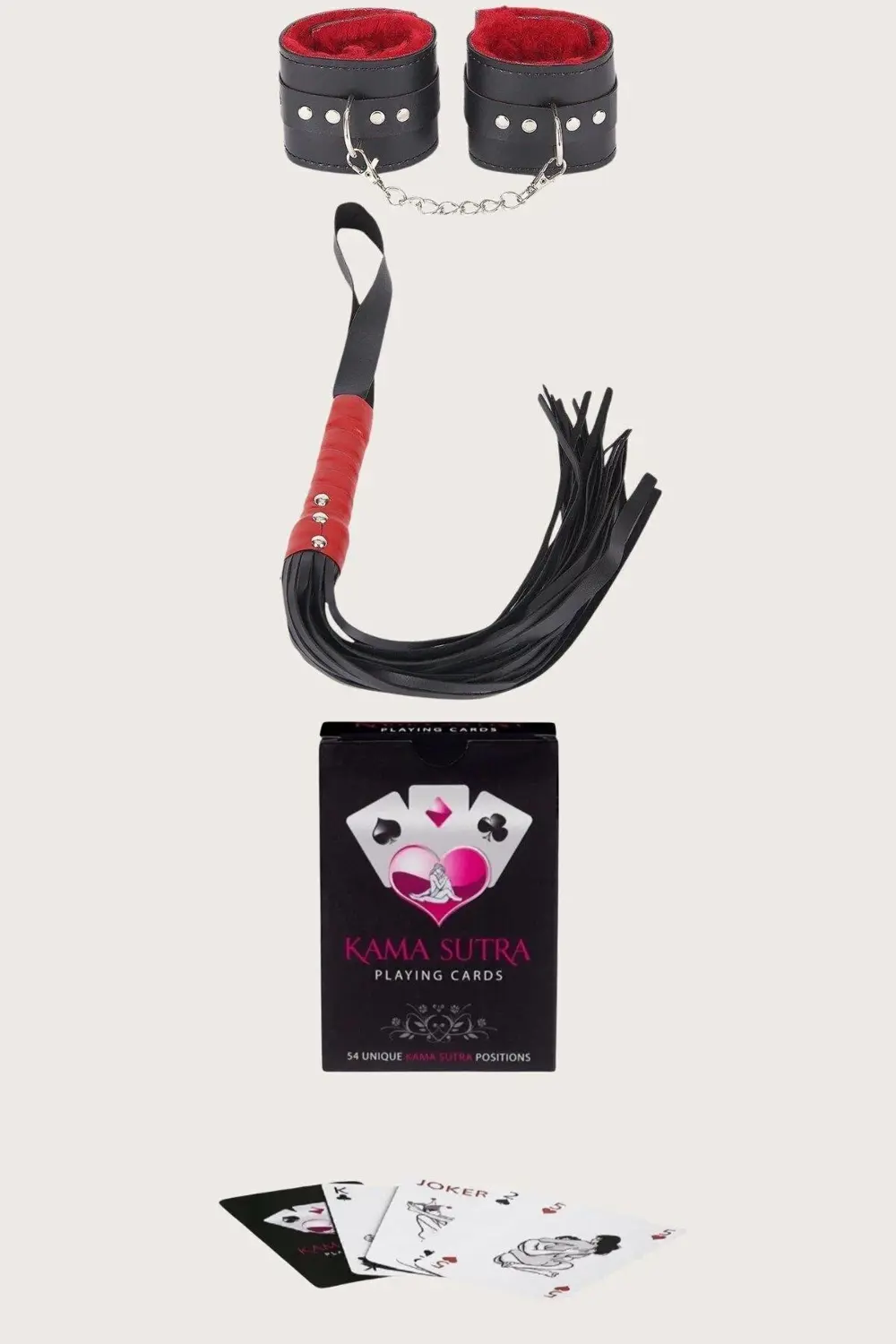 Arias Closet Sexy Görselli Oyun Kartı Kama Sutra Kelepçe Kırbaç S