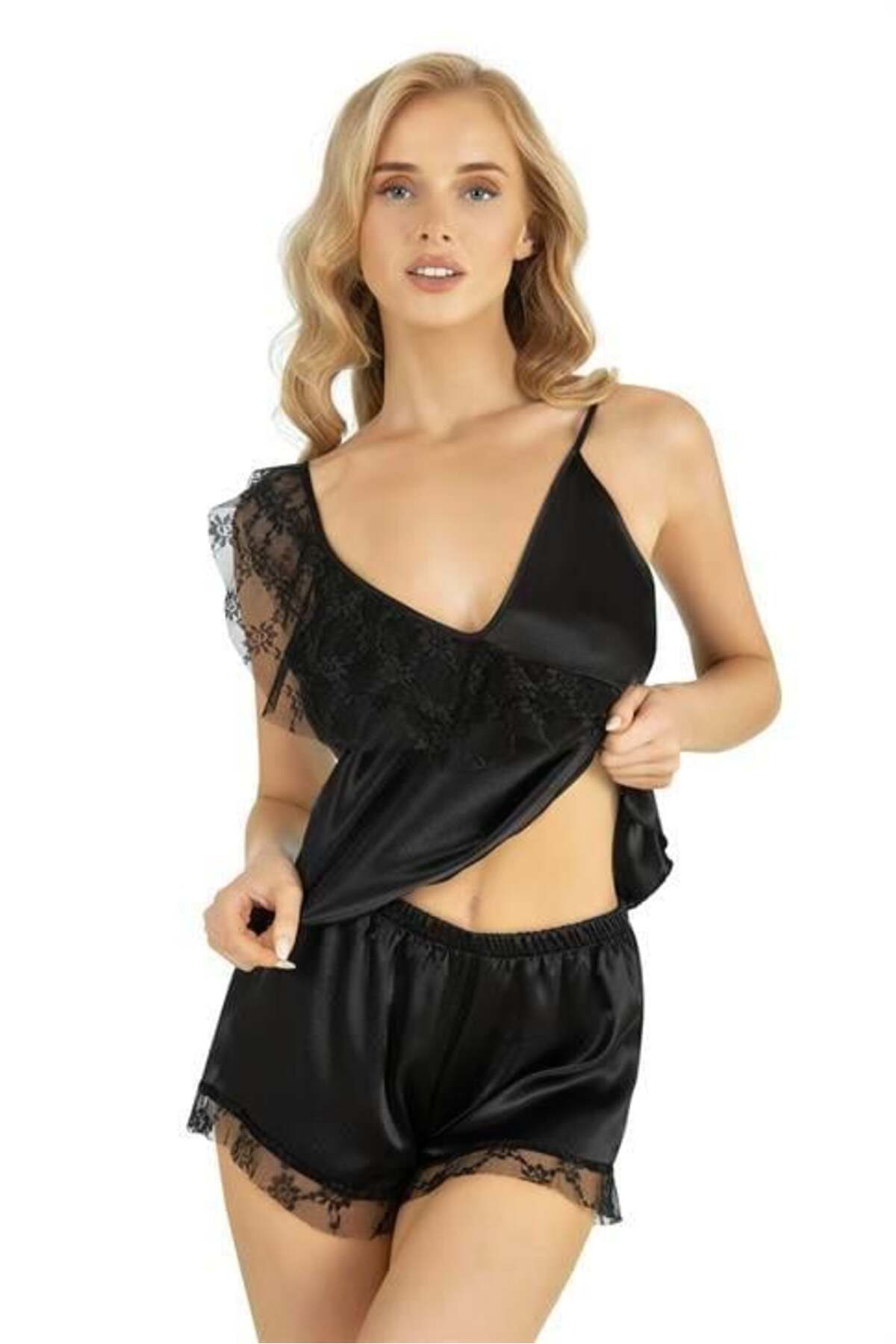 Aria's Closet Arias Closet Siyah Saten Şort Takımı 9205 Ozn-22533 Aria's Closet Arias Closet Siyah Saten Şort Takımı 9205 Ozn-22533