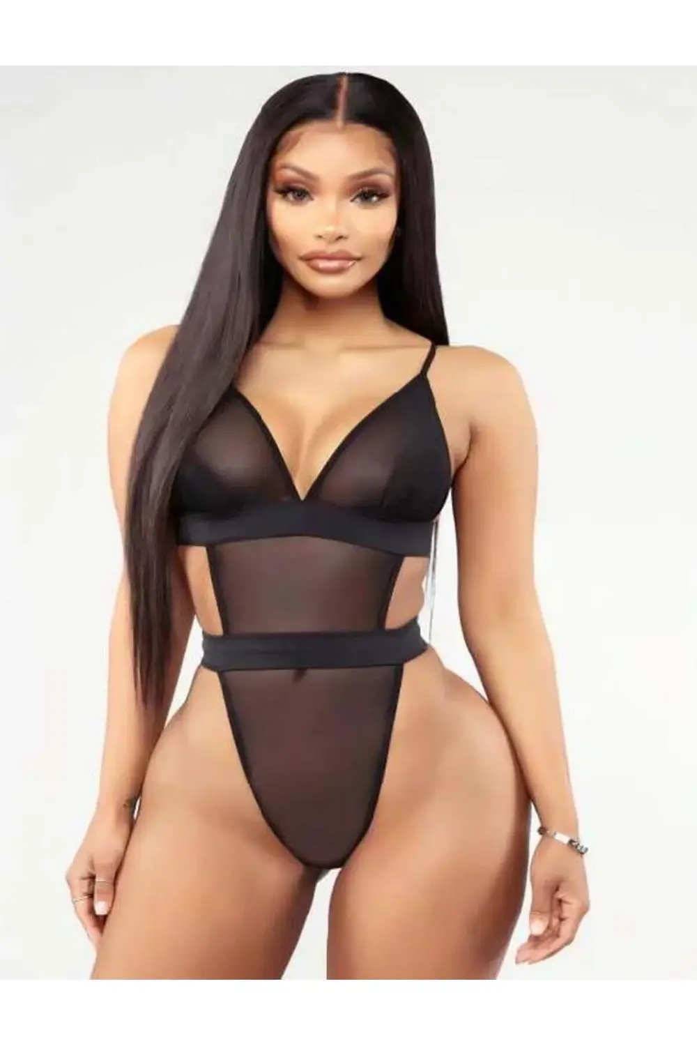 Arias Closet Siyah Transparan Tül Fantezi Babydoll