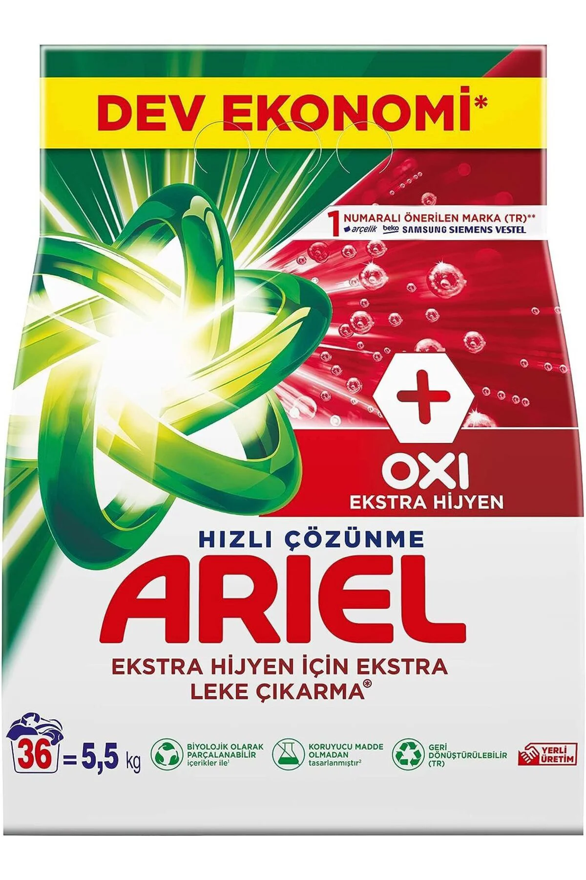 ArielOxi Extra Hijyen 5.5 kg Toz Çamaşır Deterjanı