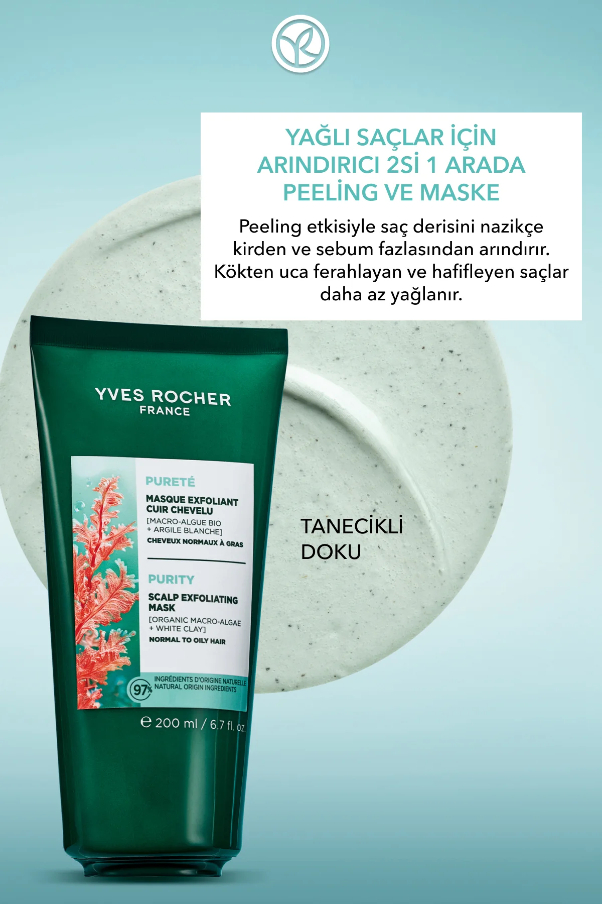 Arındırıcı 2si1 Arada Peeling ve Maske - Yağlı Saçlar / Purete - 