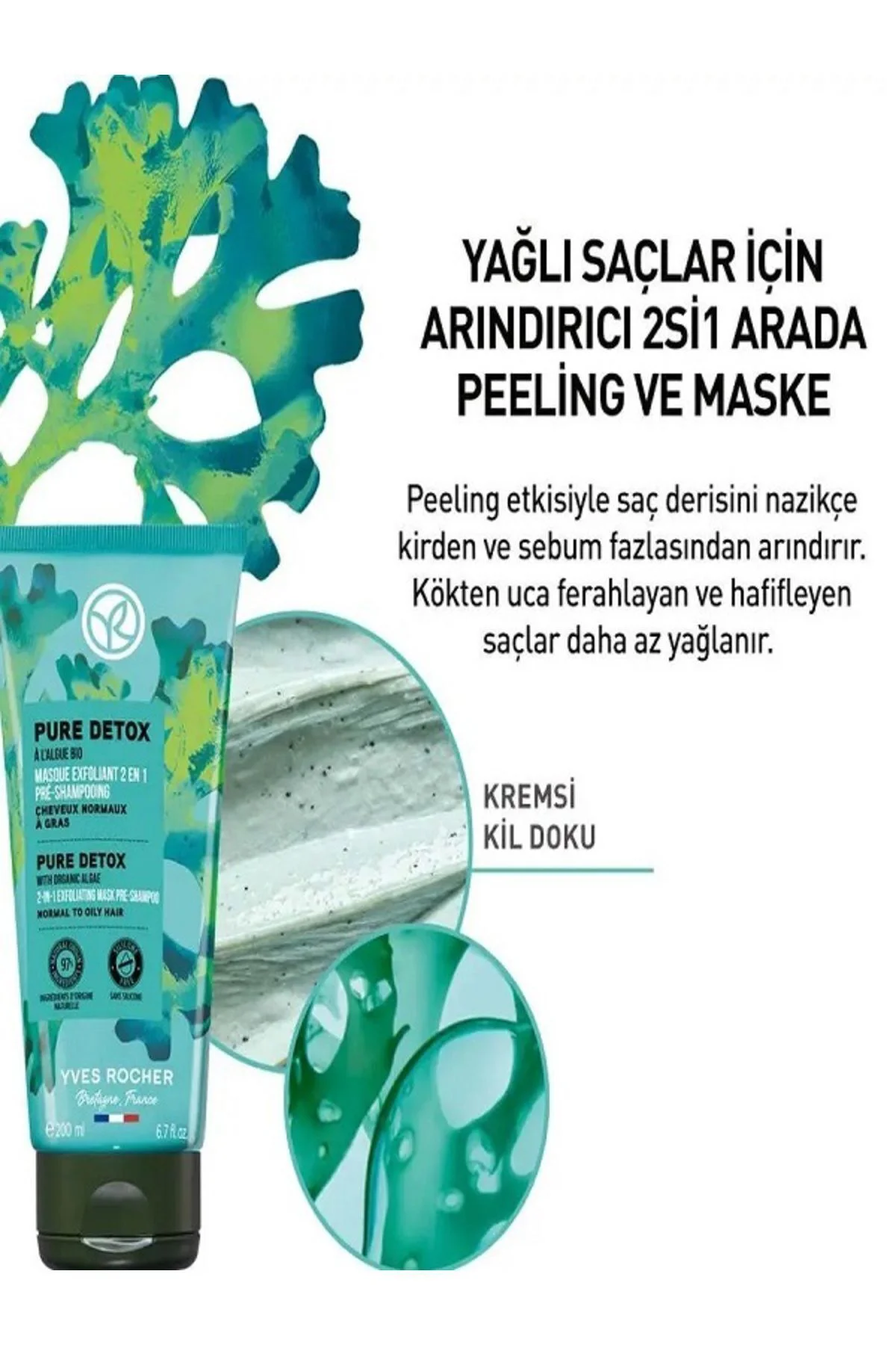 Arındırıcı 2si1 Arada Peeling ve Maske - Yağlı Saçlar /Detoks Etk