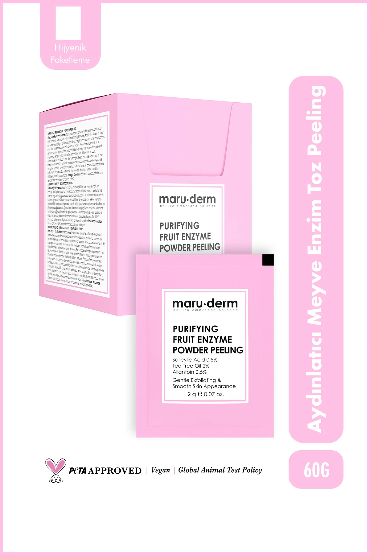 Arındırıcı Meyve Enzim Toz Peeling 60 G (Salisilik Asit 0.5% + Ça