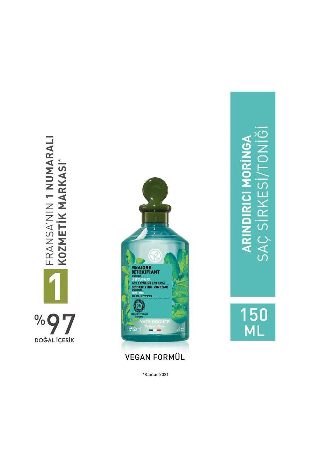 Arındırıcı Moringa Saç Sirkesi ve Toniği - Yağlı Saçlar / Pure De