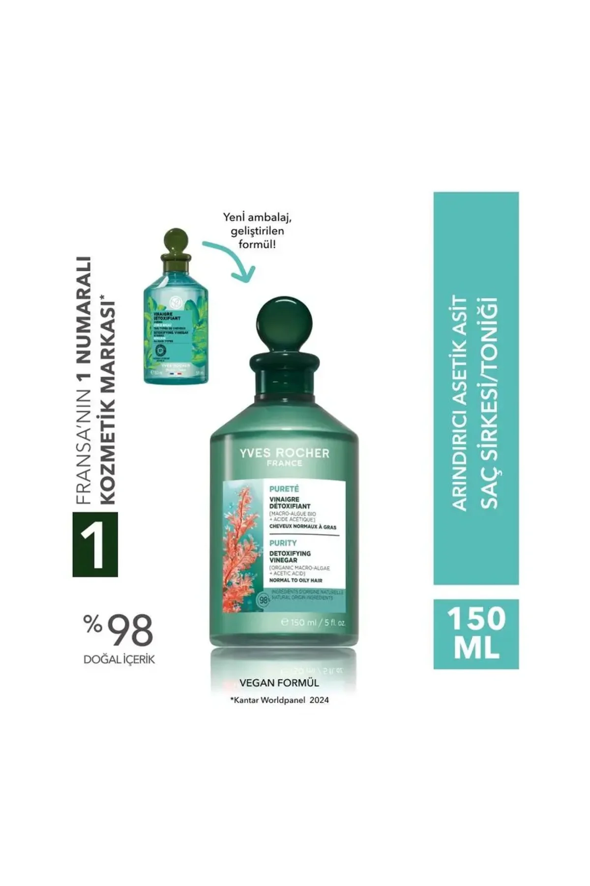 Arındırıcı Moringa Saç Sirkesi ve Toniği - Yağlı Saçlar / Pure De