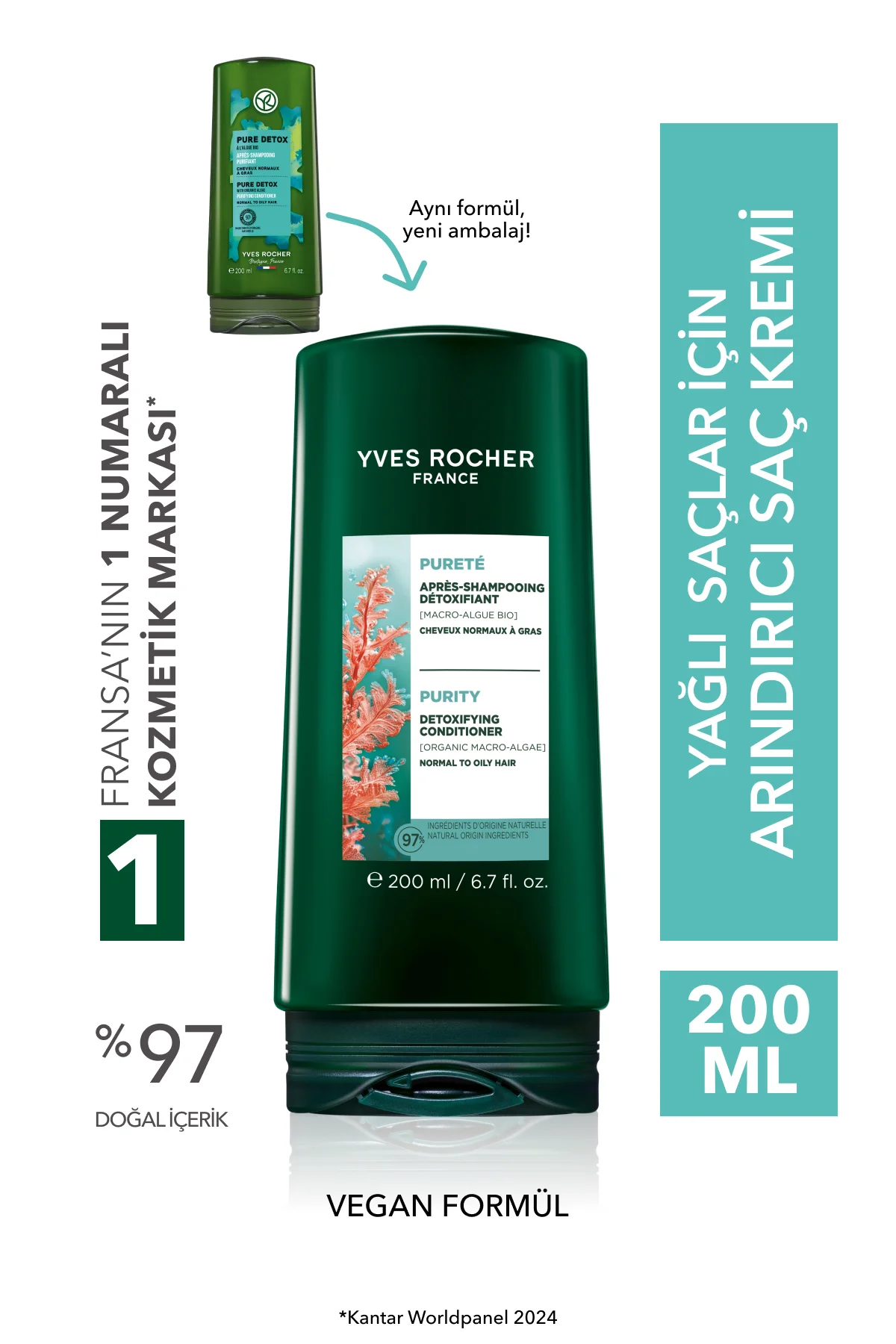 Arındırıcı Saç Kremi - Yağlı Saçlar / Purete -Vegan 200ml