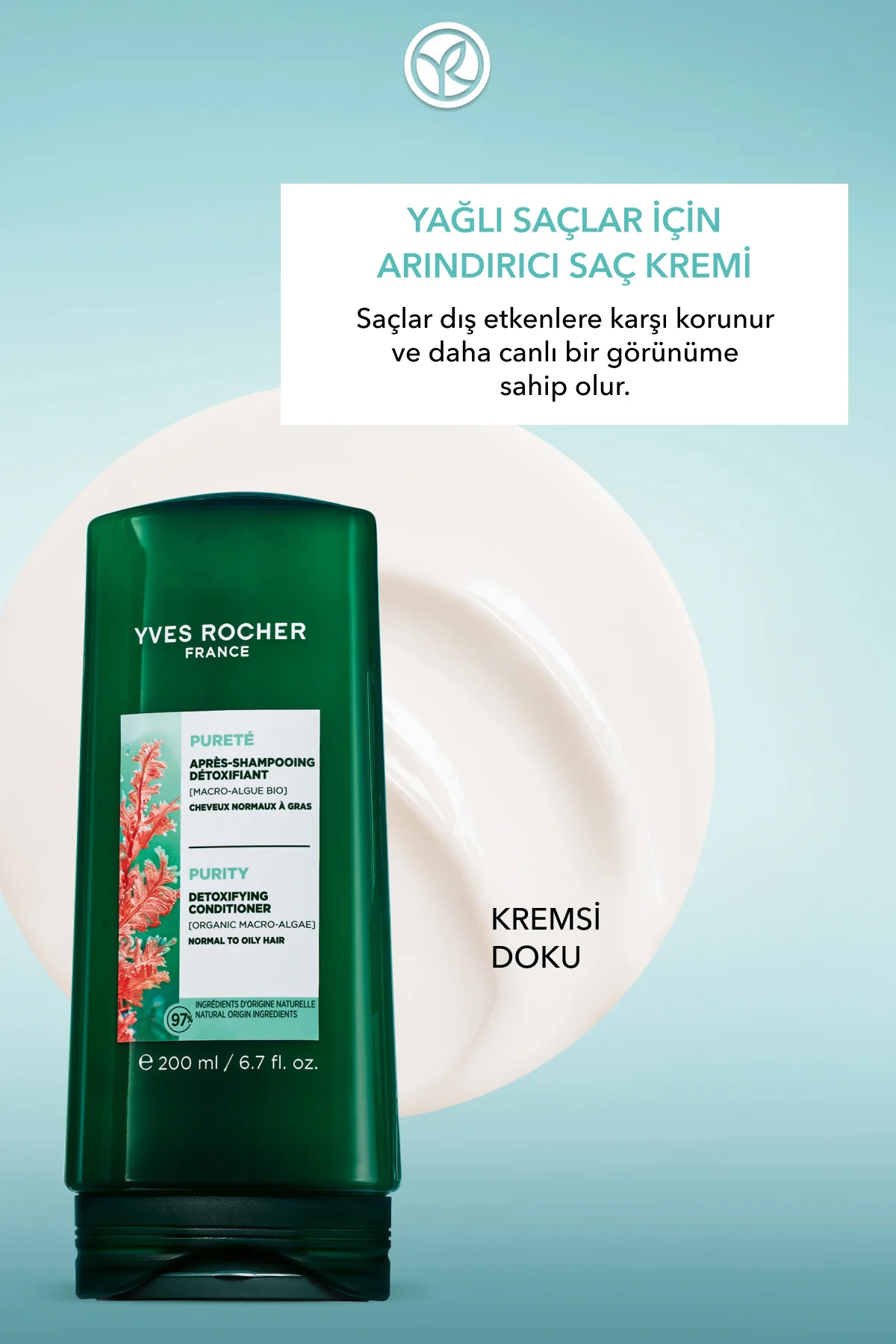 Arındırıcı Saç Kremi - Yağlı Saçlar / Purete -Vegan 200ml