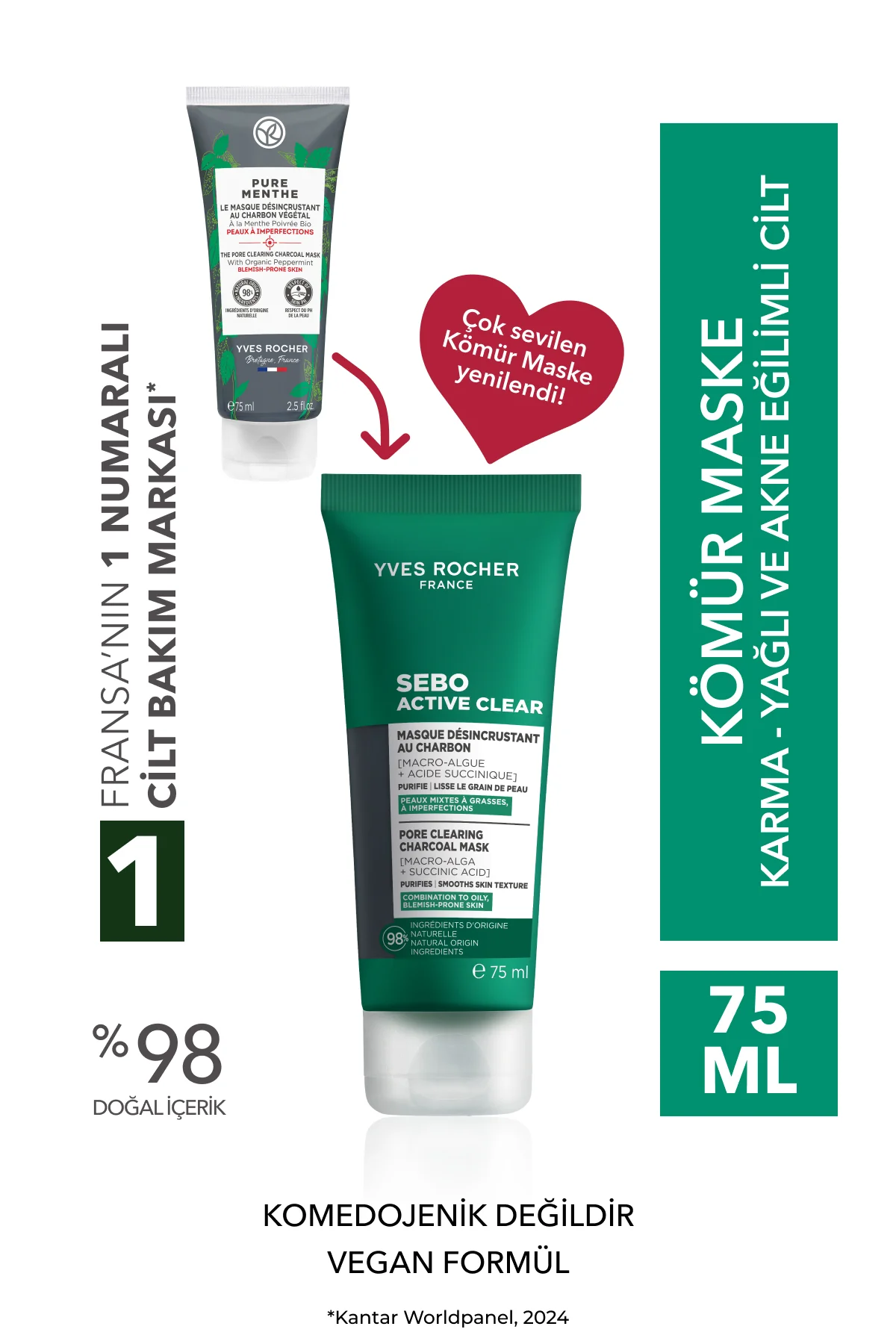 Arındırıcı Siyah Nokta Karşıtı Kömür Maske-Süksinik Asit-Sebo Act