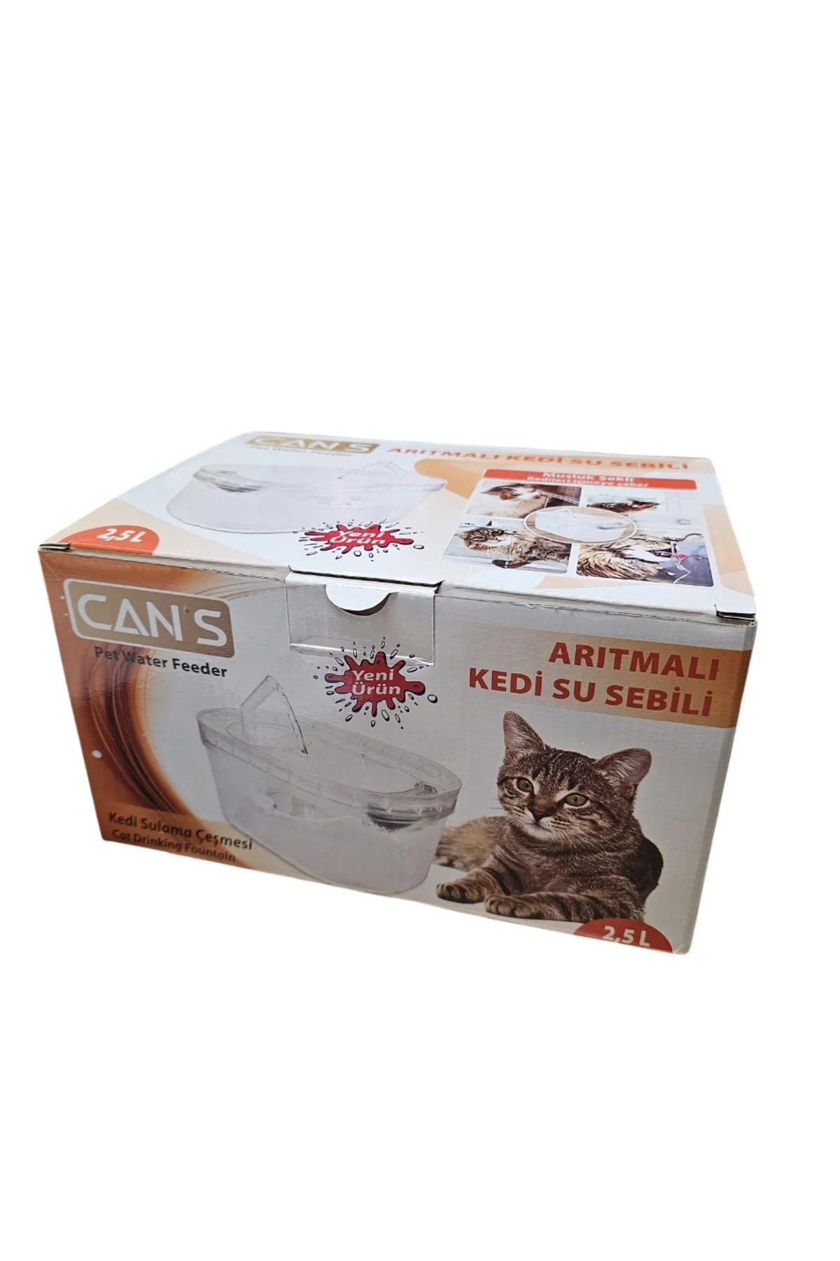 Arıtmalı Kedi Su Sebili 2.5 LT - Sessiz Motorlu, Karbon Filtreli 