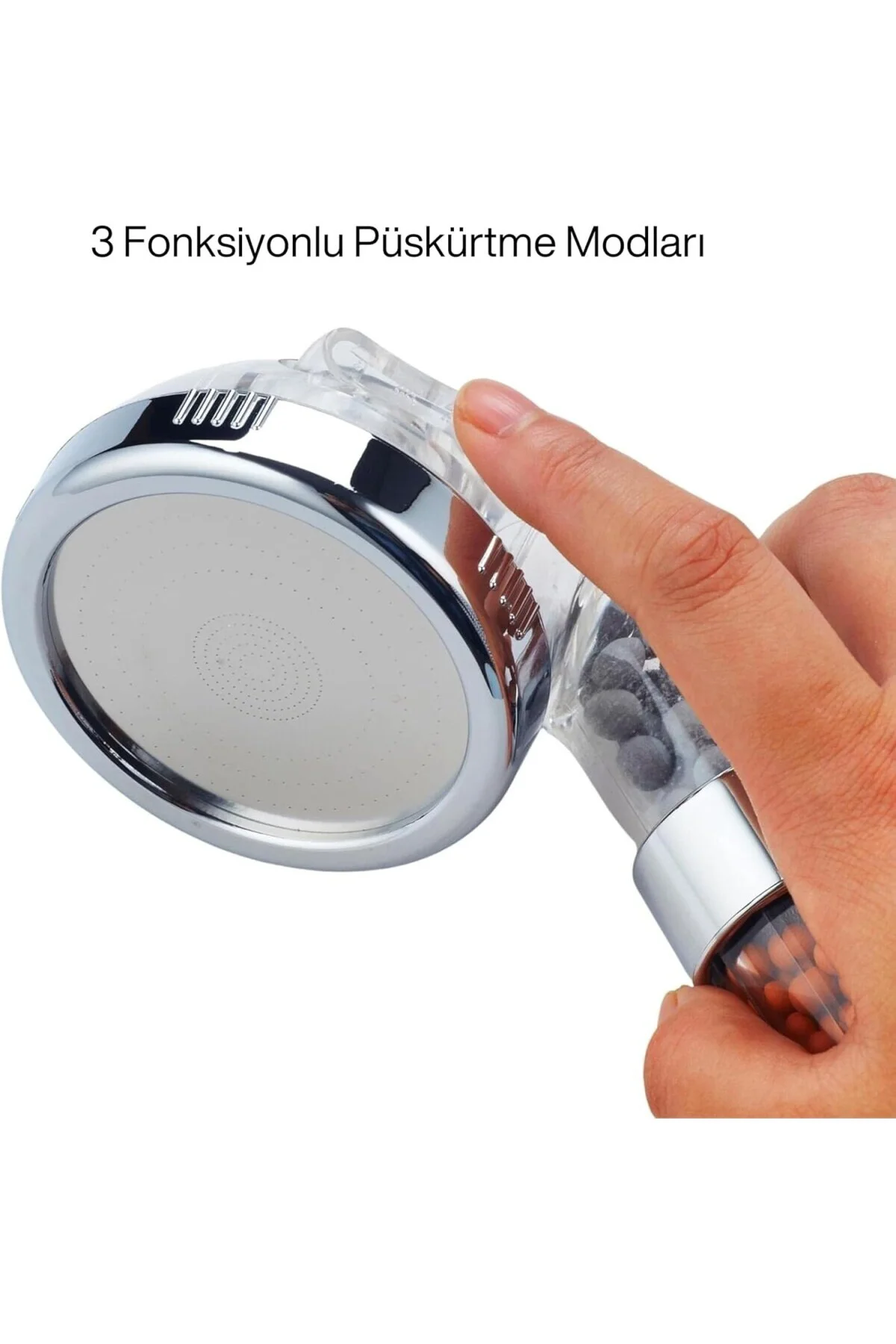 Arıtmalı Tasarruflu Duş Başlığı - 3 Fonksiyonlu Püskürtme Modları