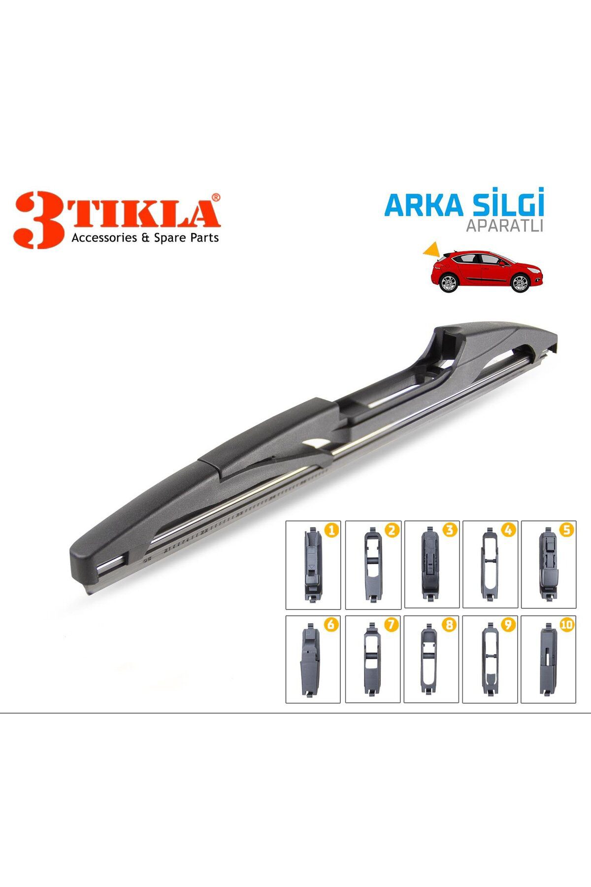 Arka Cam Sileceği 225mm 10 Aparatlı Universal Tüm Araçlara Uyumlu