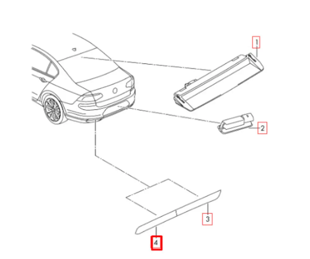 Arka Tampon Reflektör (Sol) (VW Orjinal)(3G0945103A)