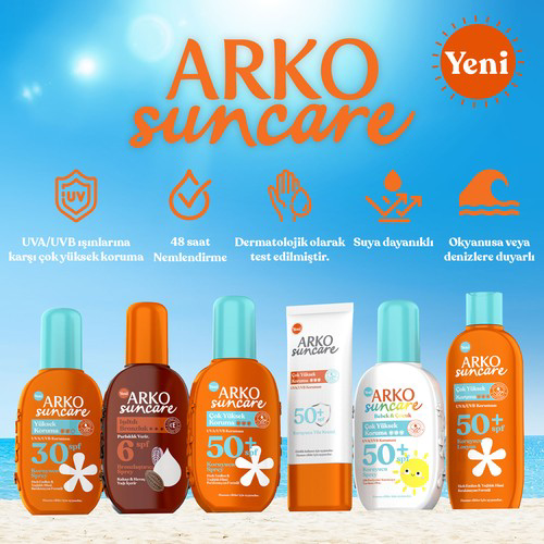 Arko  Suncare Spf50+ Çok Yüksek Korumali Yüz Güneş Kremi 50 Ml