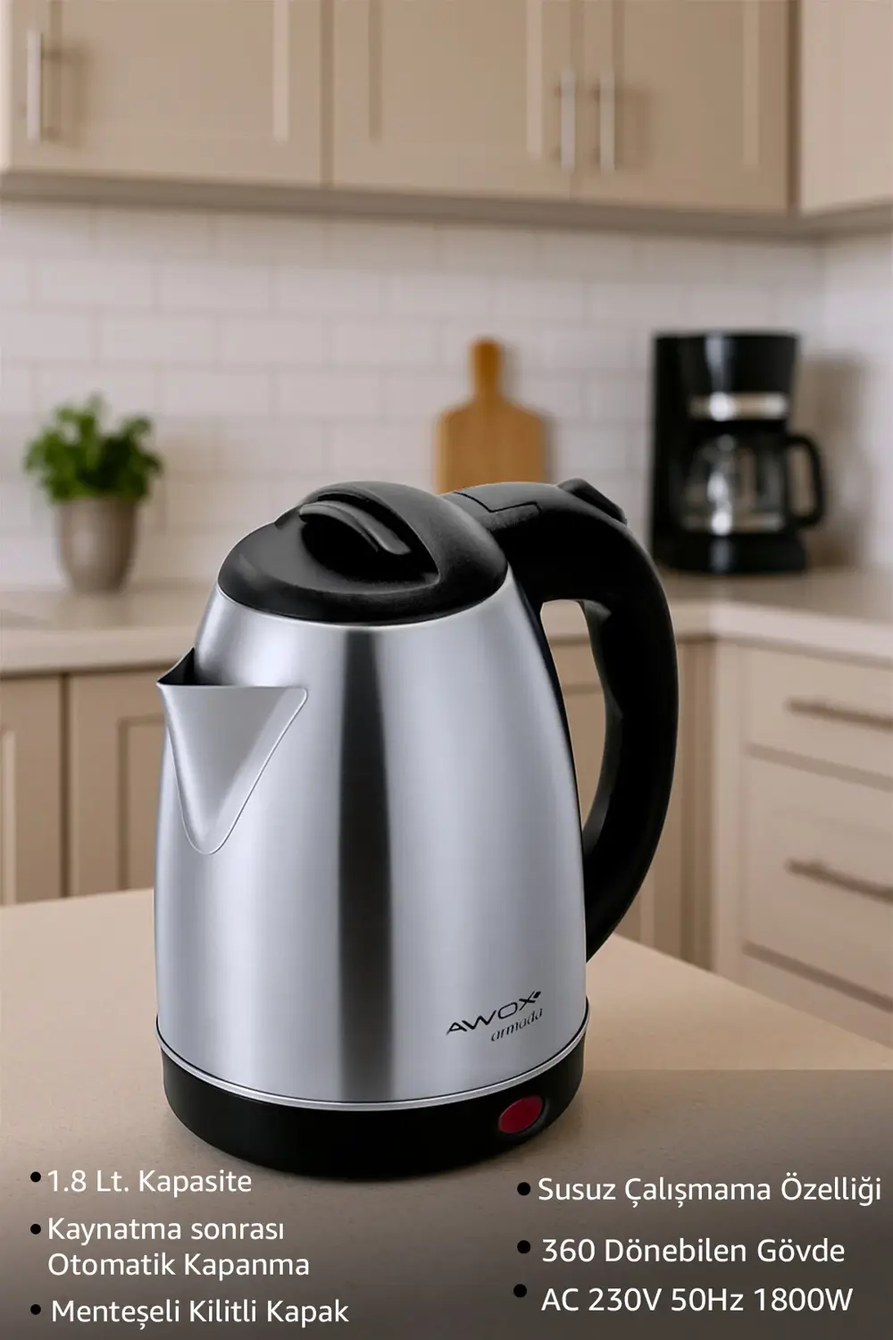 Armada Inox Su Isıtcı Çelik Kettle 1.8 Lt.