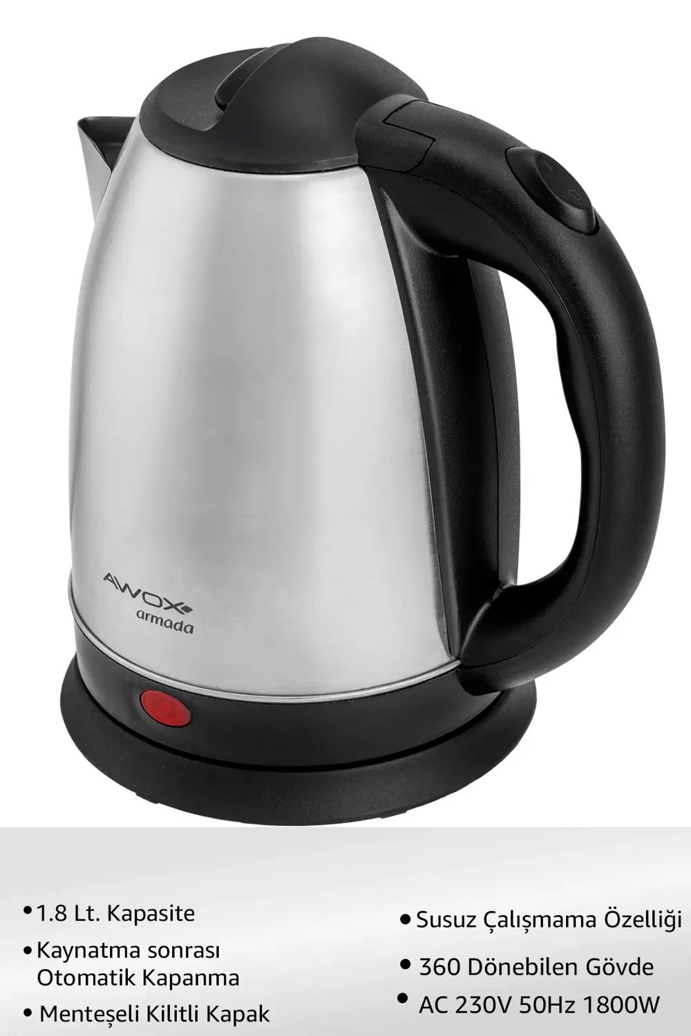 Armada Inox Su Isıtcı Çelik Kettle 1.8 Lt.