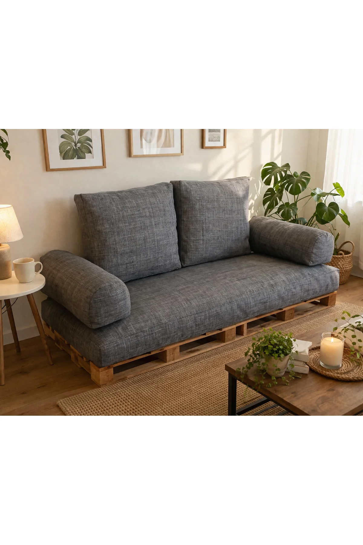 Armada.Yer Minderi. Gri Mini Koltuk