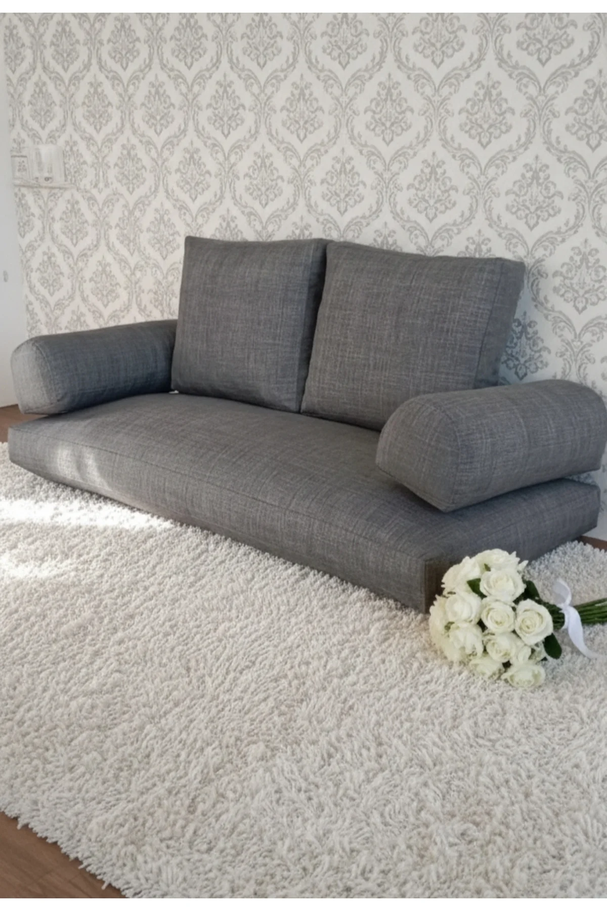 Armada.Yer Minderi. Gri Mini Koltuk