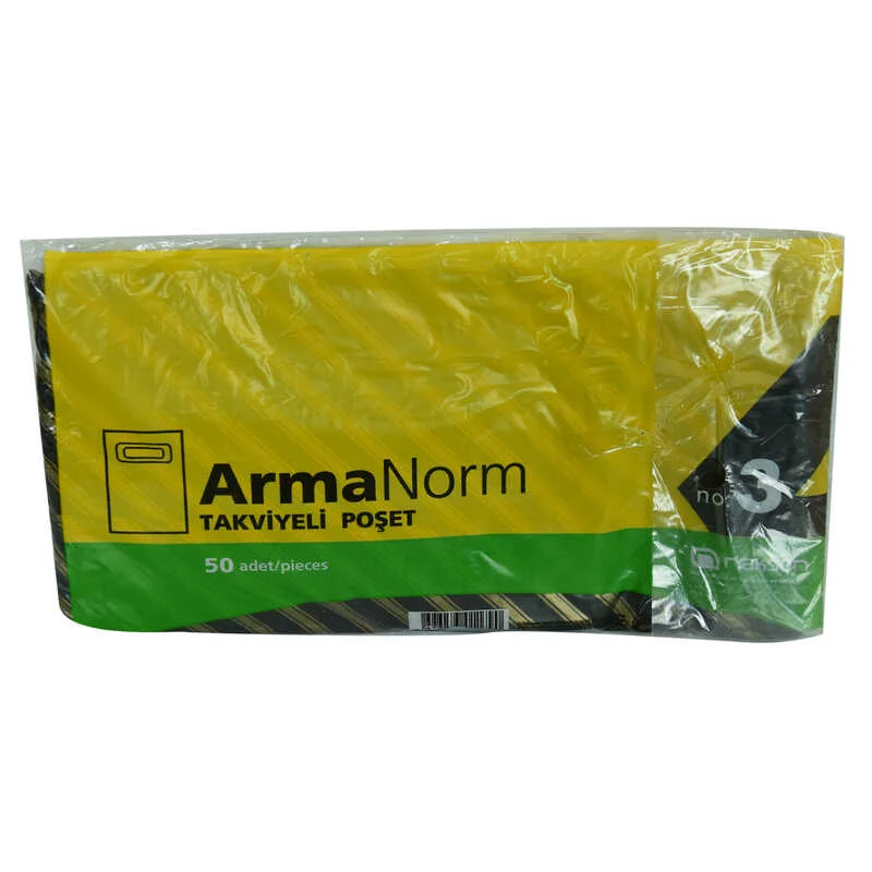 ArmaNorm Takviyeli Çanta Poşet - Dayanıklı Karma Desen 42X32 50'li Paket Fiyatı, Yorumları ve Özellikleri