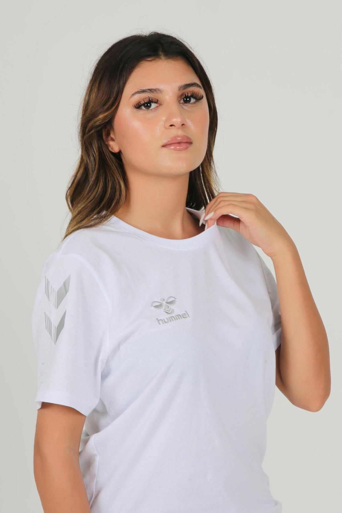 Hummel Armin Pamuklu Bisiklet Yaka Tişört Beyaz