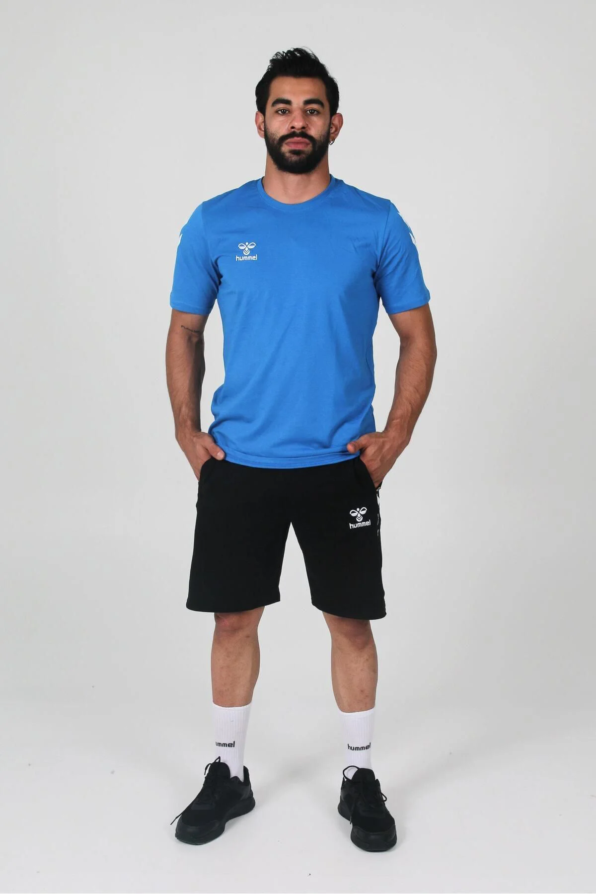 Armin Pamuklu Bisiklet Yaka Tişört Saks Mavi