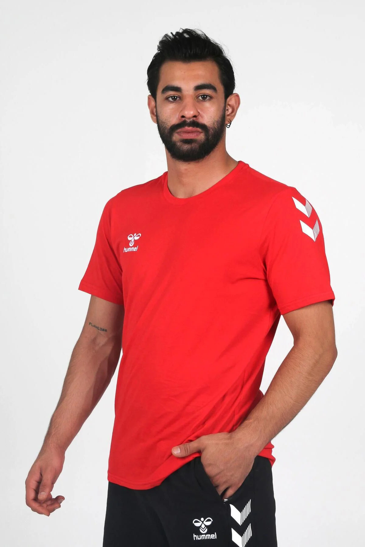 Armin Pamuklu Bisiklet Yaka Tişört Kırmızı