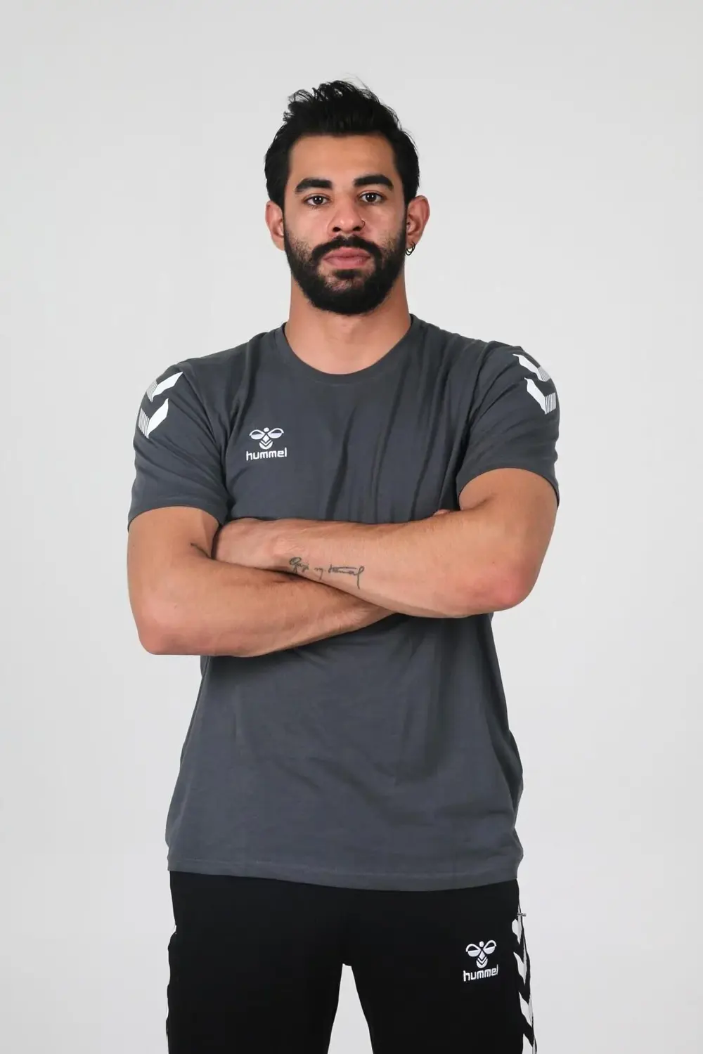 Armin Pamuklu Bisiklet Yaka Tişört Antrasit