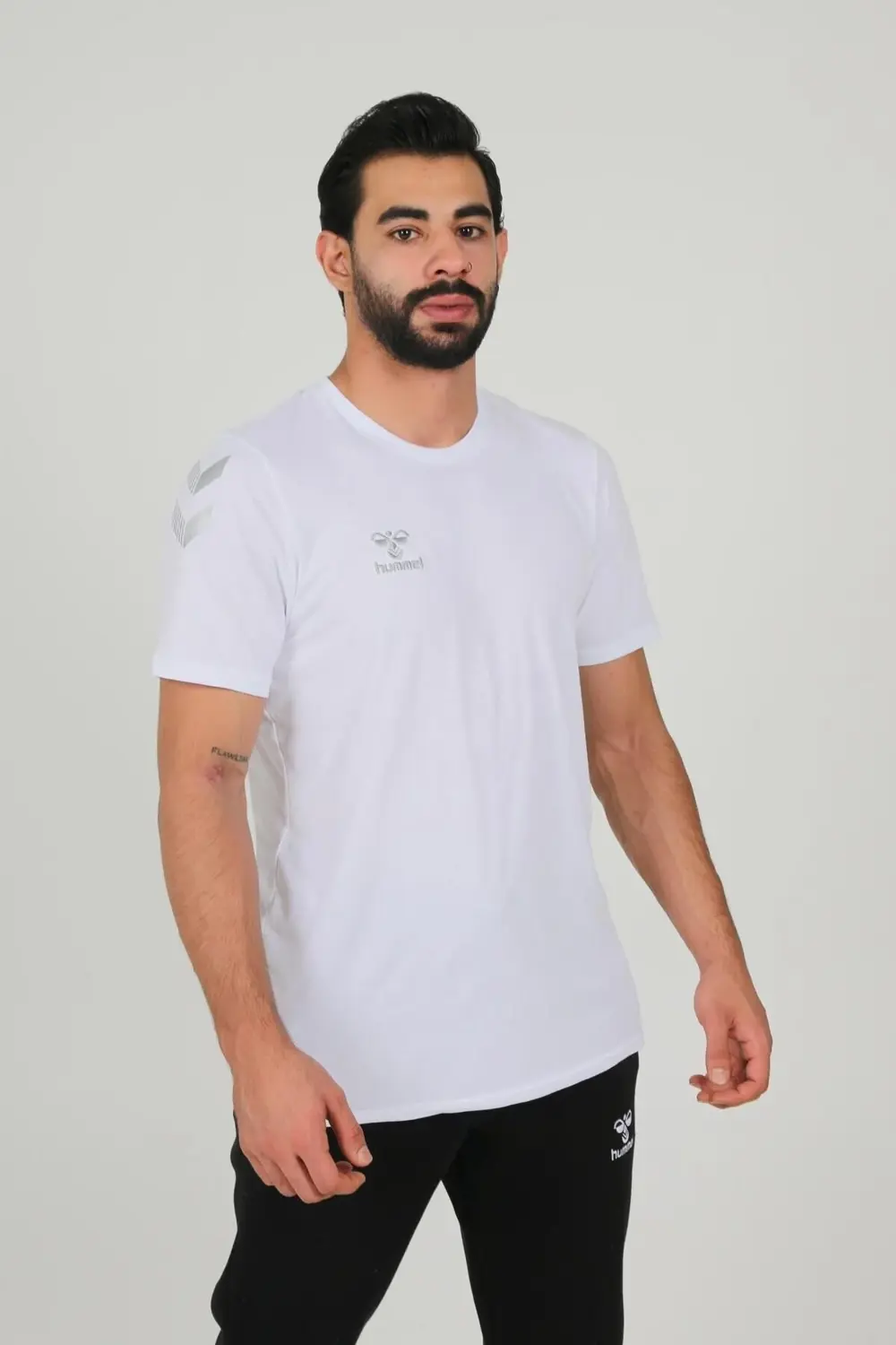 Armin Pamuklu Bisiklet Yaka Tişört Beyaz