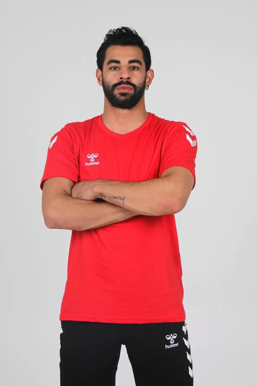 Armin Pamuklu Bisiklet Yaka Tişört Kırmızı