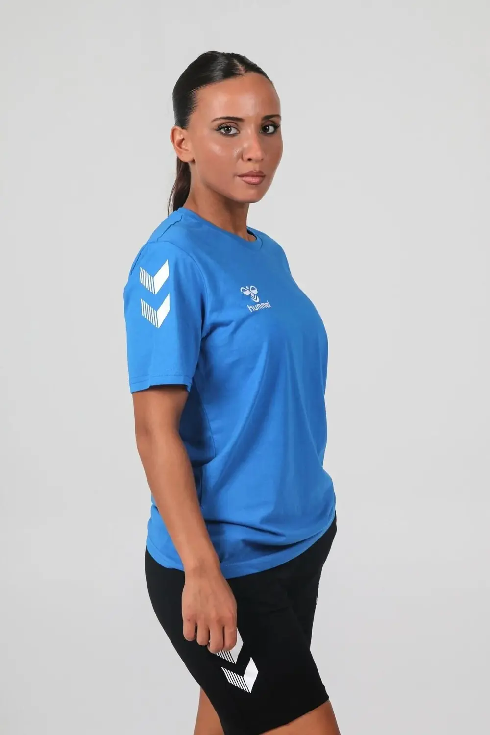 Armin Pamuklu Bisiklet Yaka Tişört Saks Mavi