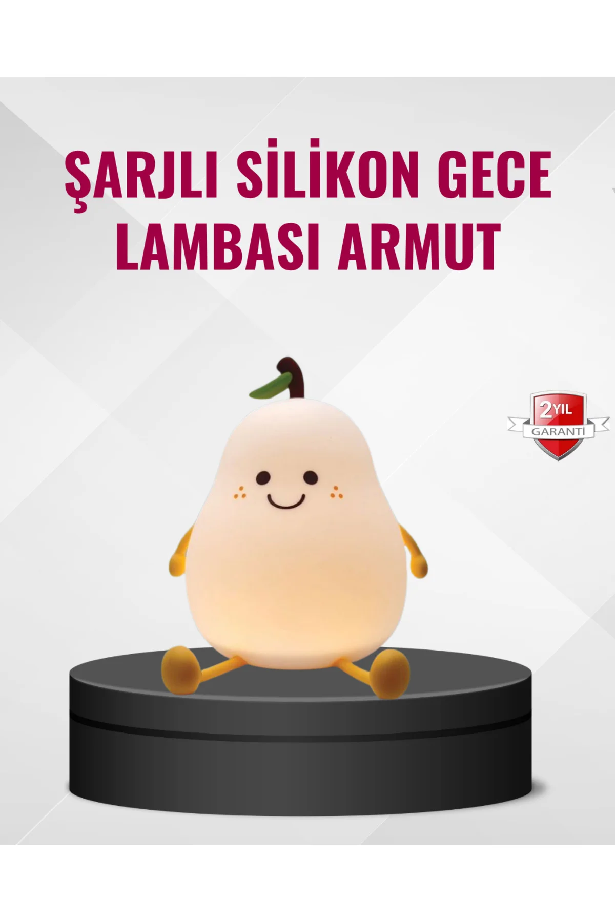 Armut Gece Lambası USB Şarjlı Ayarlanabilir LED Işık Armut Gece Lambası USB Şarjlı Ayarlanabilir LED Işık