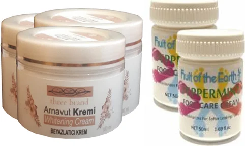 Arnavut Aklık Kremi 100 ml 3 Adet + Ayak Bakım Kremi 50 ml 2 Adet | Nane Ferahlığı