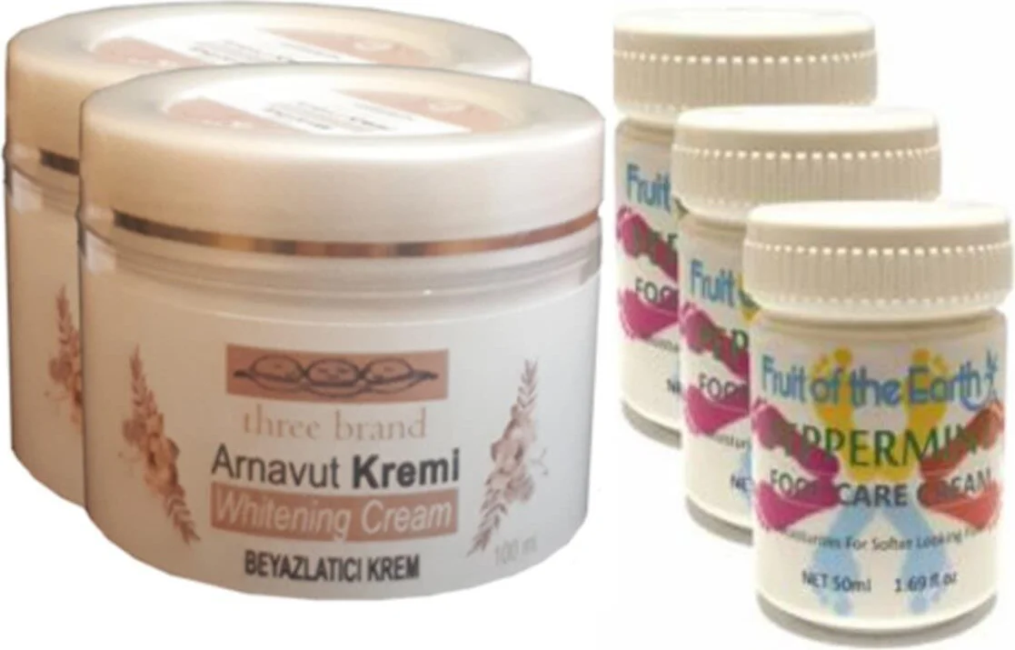 Arnavut Aklıkkremi Seti – 100ML x2 + 50ML Ayak Bakım Kremi, Nane Ferahlığı ve Koku Kontrolü, 3 Adet