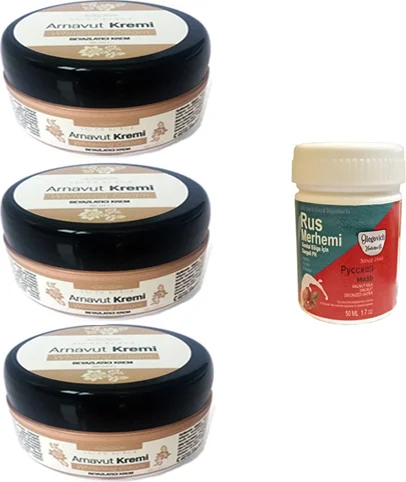 Arnavut Kremi 3 Adet + Rus Merhemi 50 ml - Ekmek Ağrısı ve Kireçlenmeye Karşı Etkili Bitkisel Çözüm